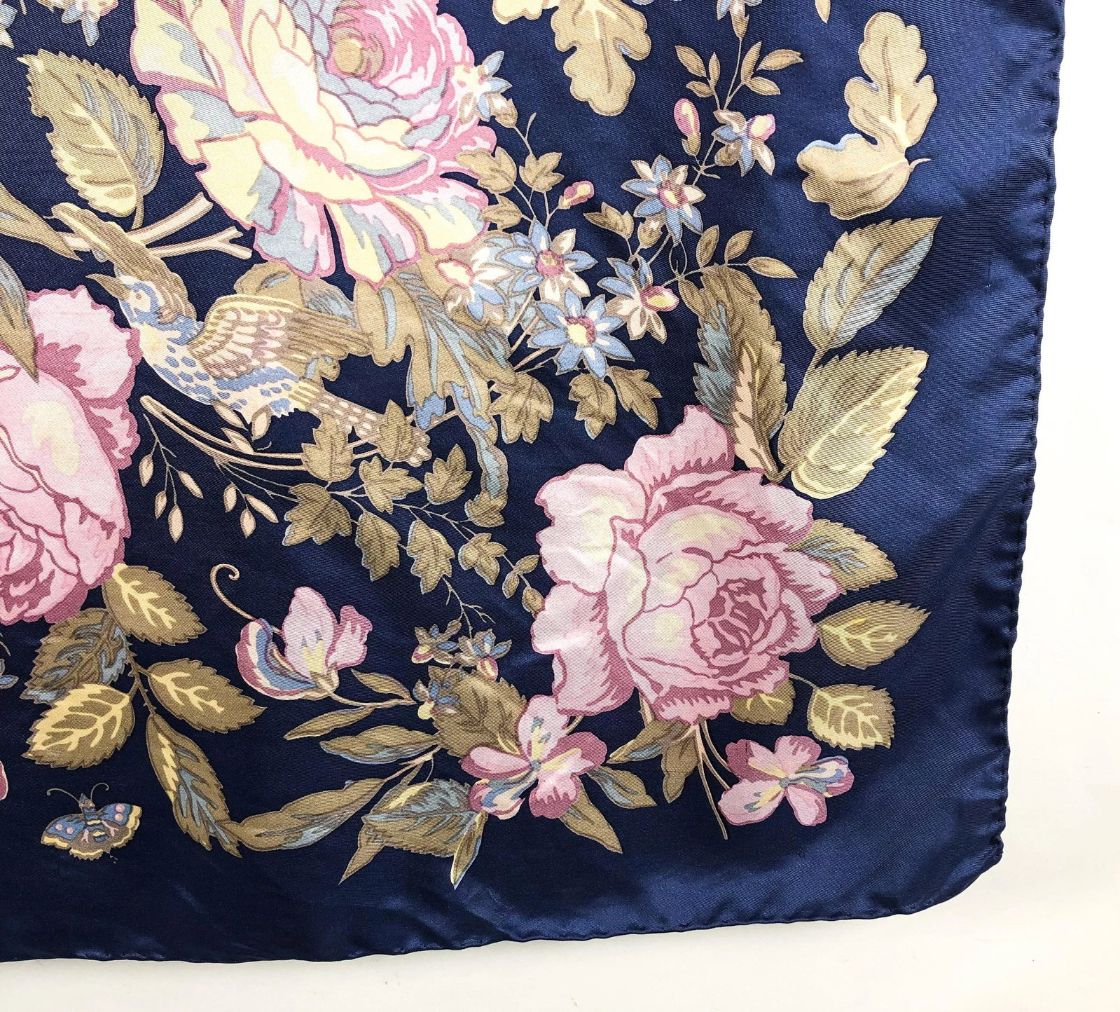 Pure Silk Laura Ashley Vintage Scarf With Wall Hanging Scarf Holder - 6
