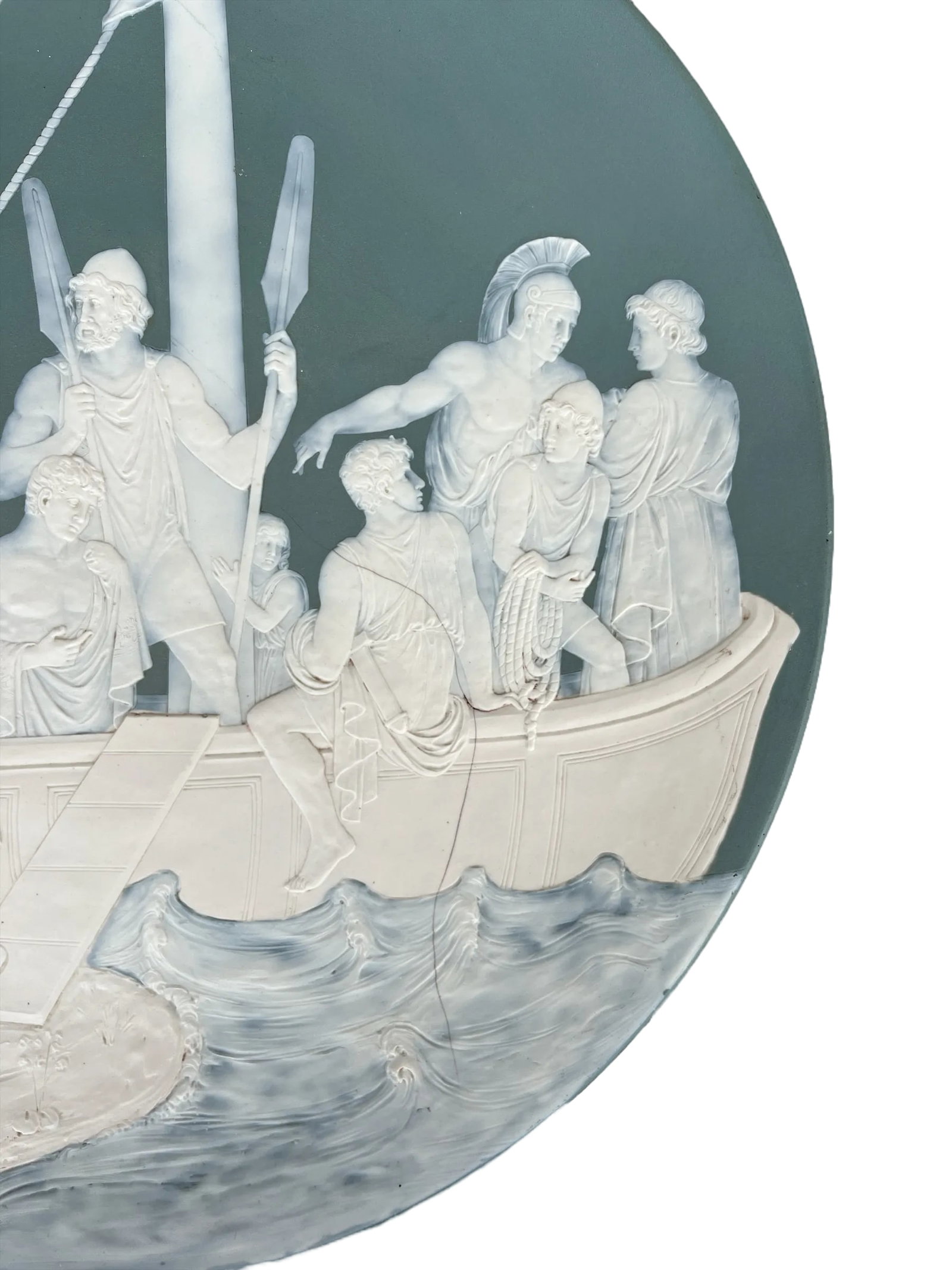 Large Antique Mettlach Villeroy & Boch Stoneware Charger, Depicting Jason and the Argonauts, Signed - 5