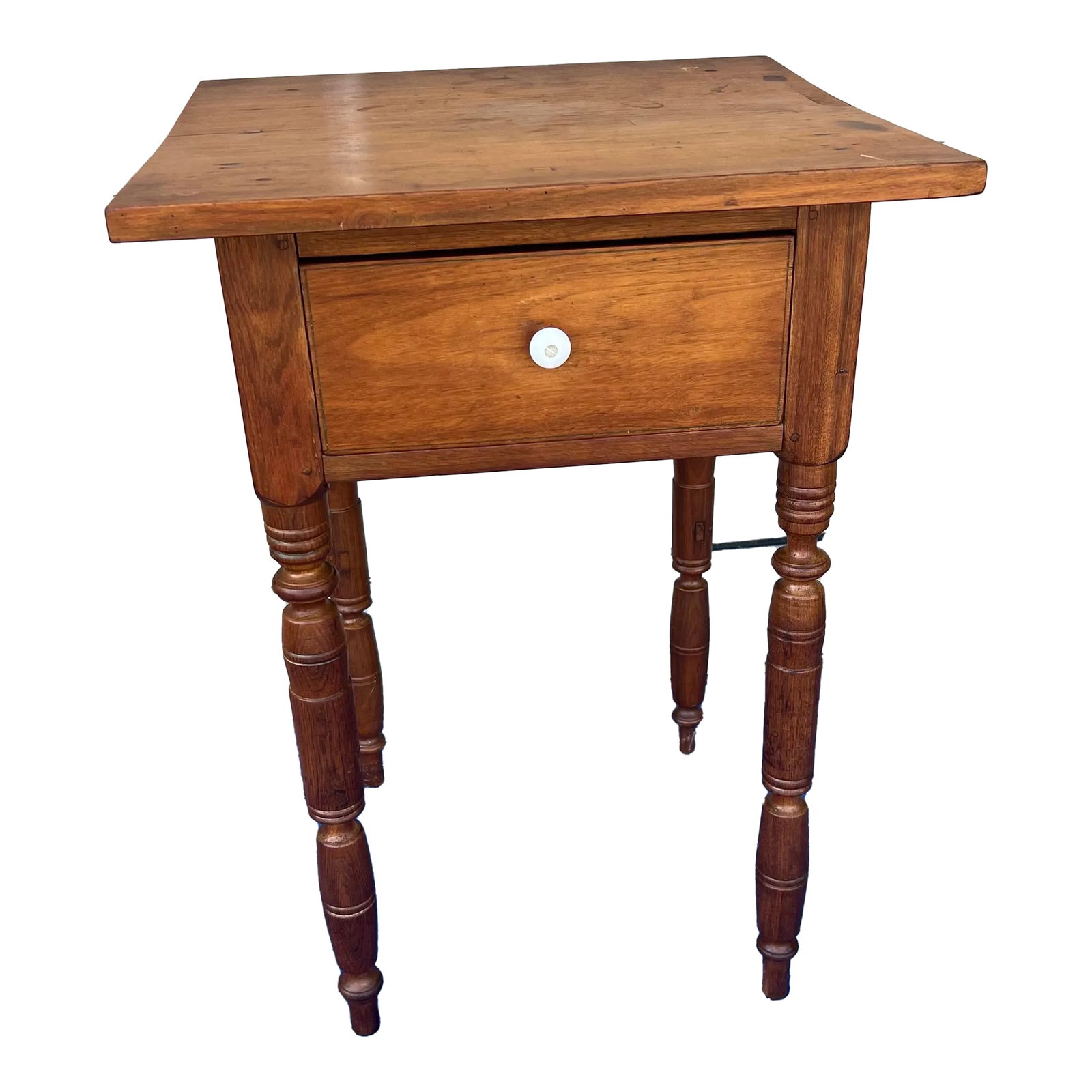 A Antique Sheraton Walnut One Drawer Stand, Pennsylvania, Circa 1820's (1 of 12)