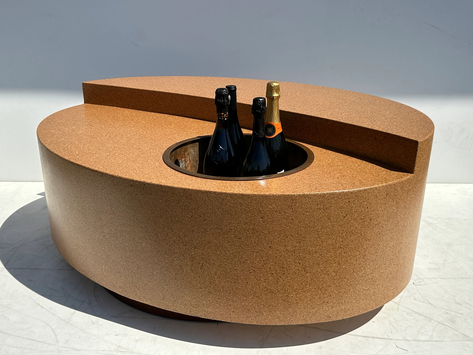 1980s Cork Coffee Table With Beverage Cooler - 2