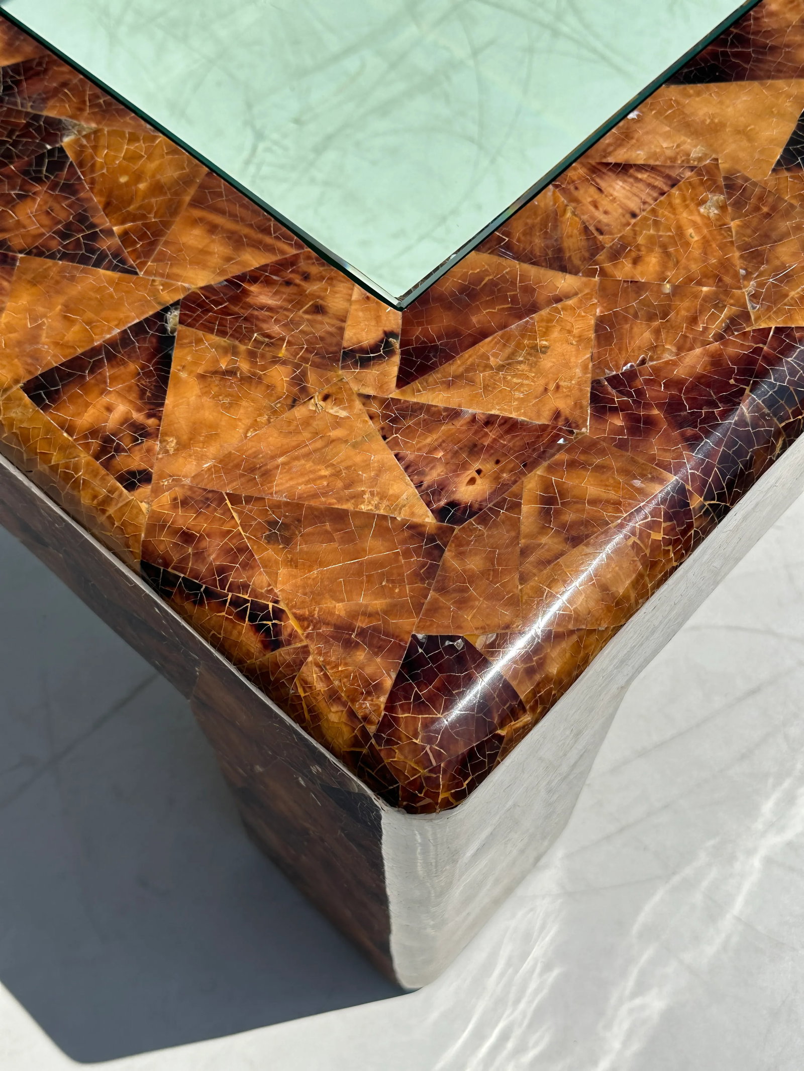 1980s Signed Karl Springer Penshell Coffee Table - 10