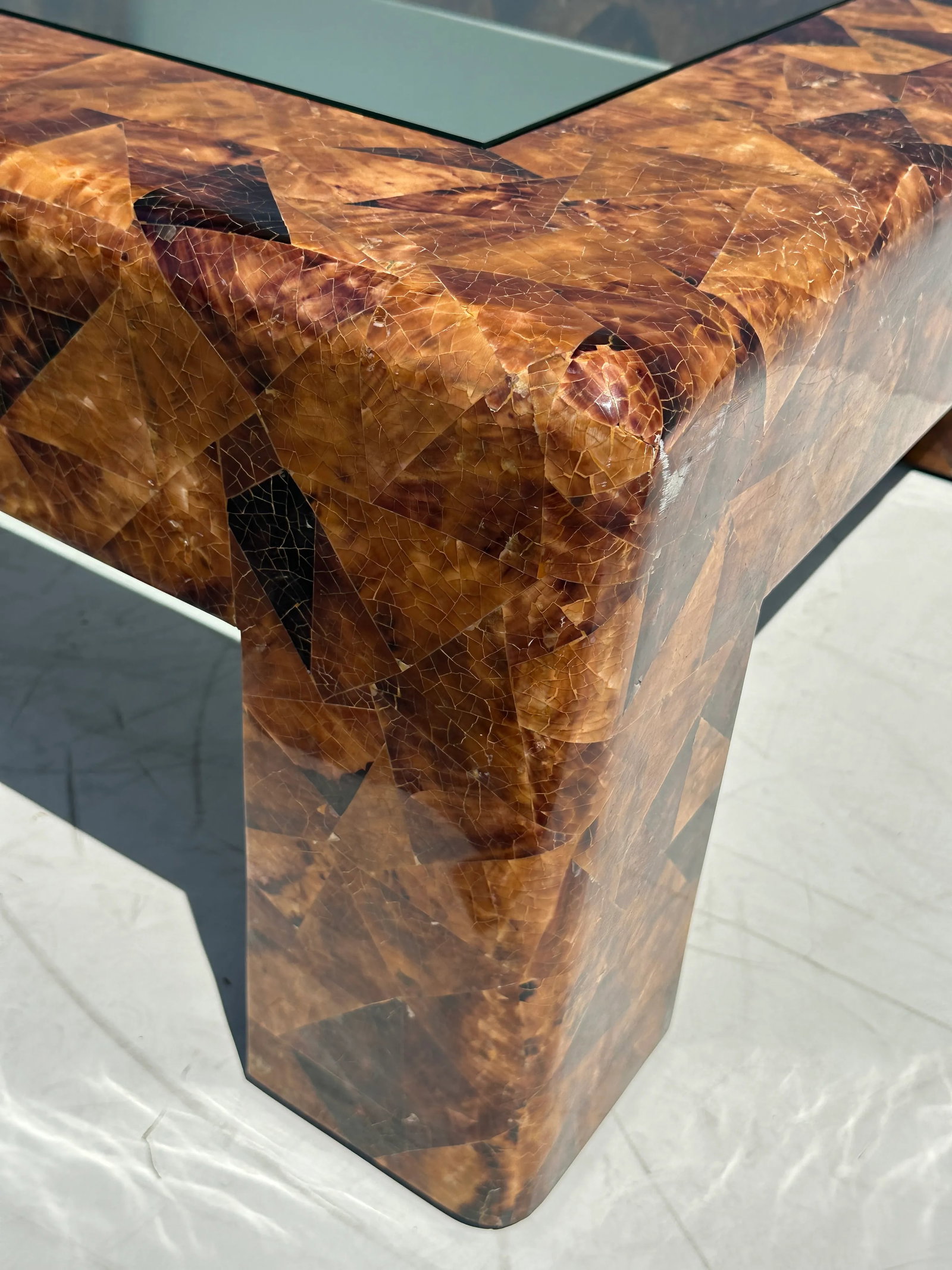 1980s Signed Karl Springer Penshell Coffee Table - 7