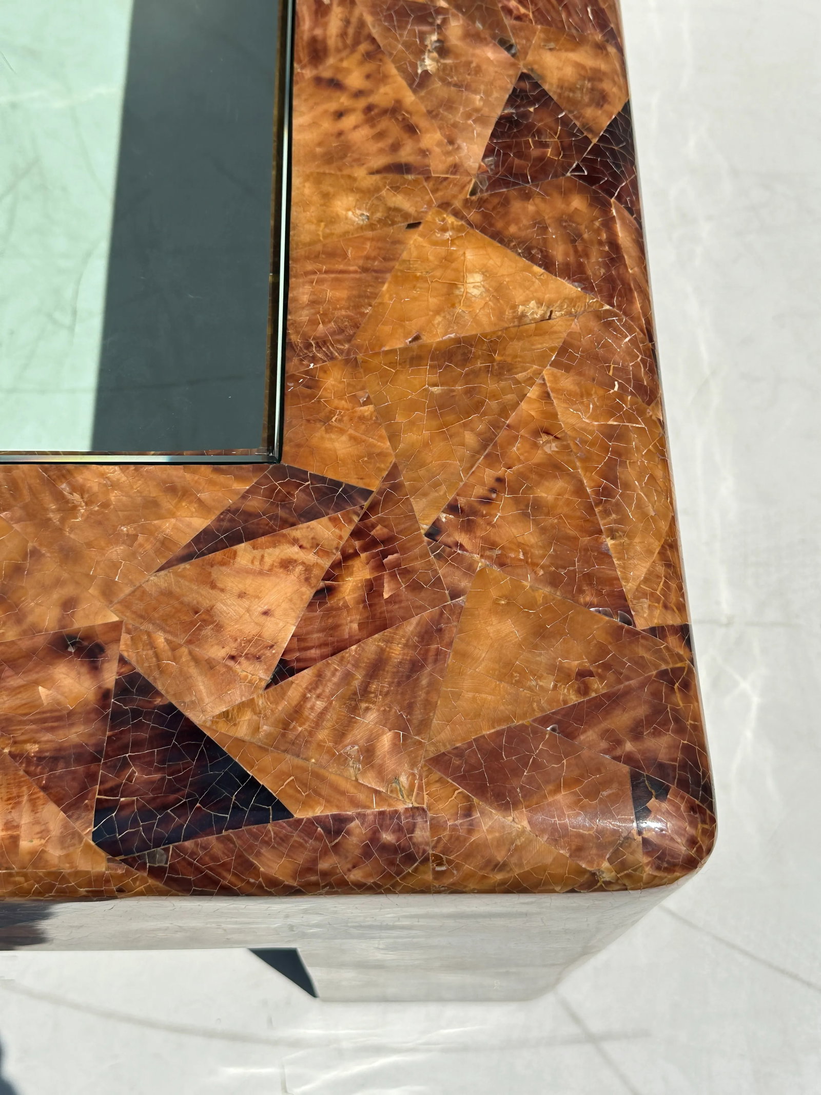 1980s Signed Karl Springer Penshell Coffee Table - 9