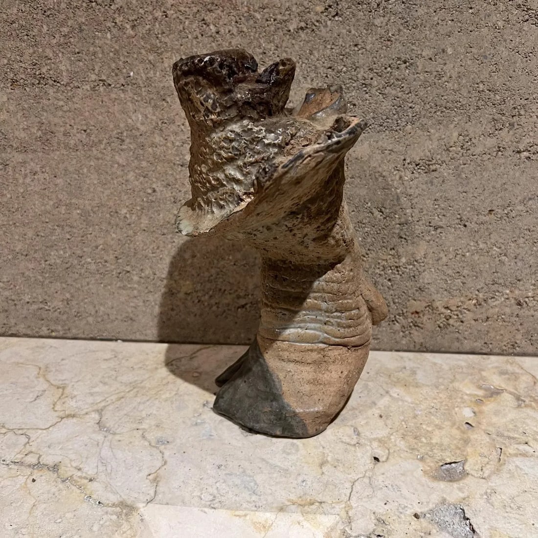 1970s Abstract Textured Hoof Sculpture Studio Art Pottery - 10