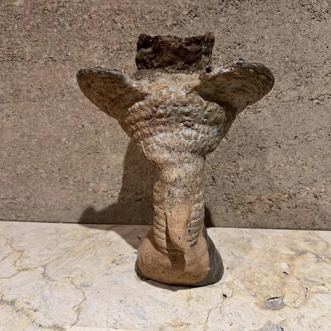 1970s Abstract Textured Hoof Sculpture Studio Art Pottery - 6
