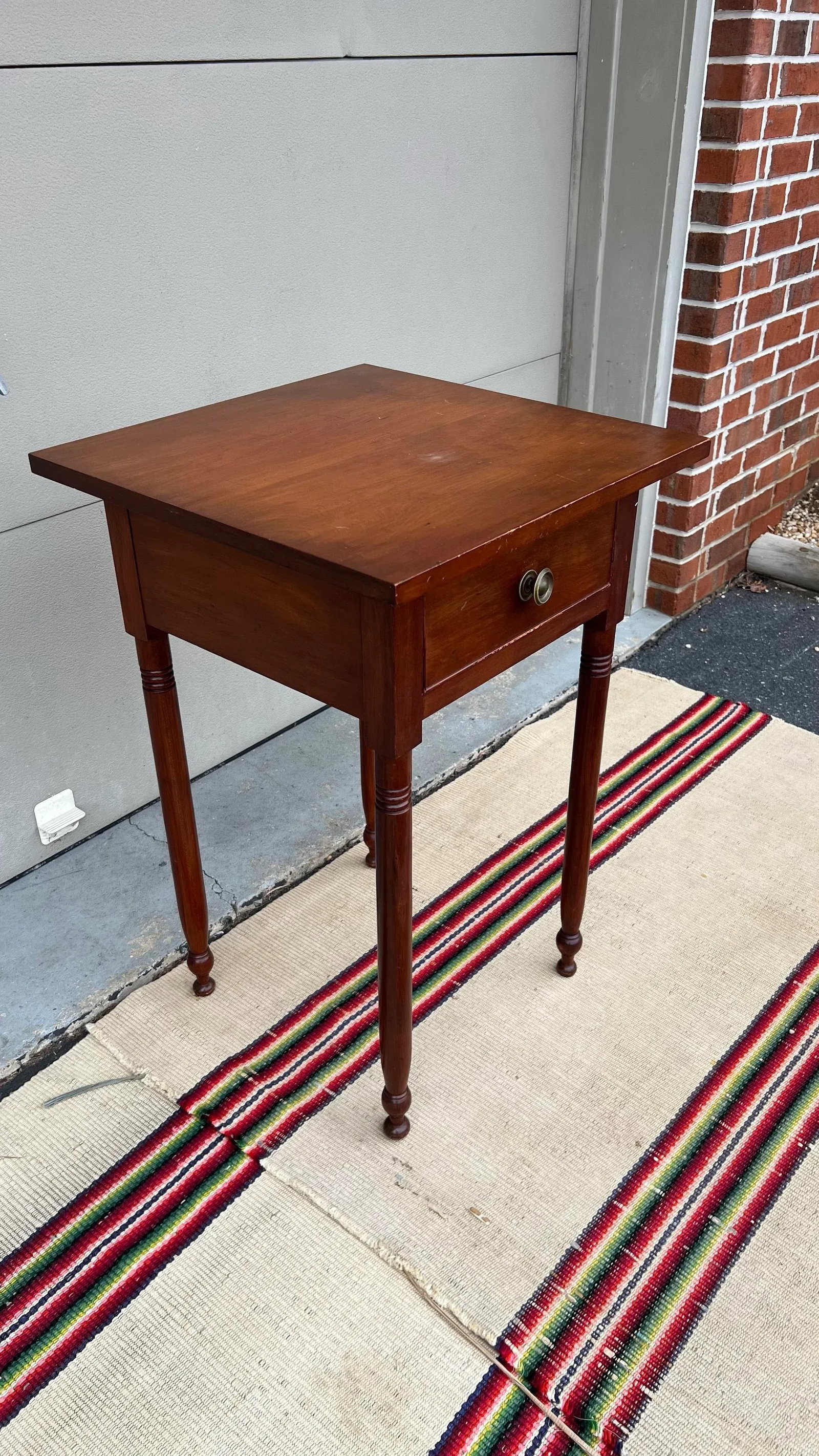 A Antique Sheraton Cherry One Drawer Stand/Sidetable, Pennsylvania Circa 1820 - 11
