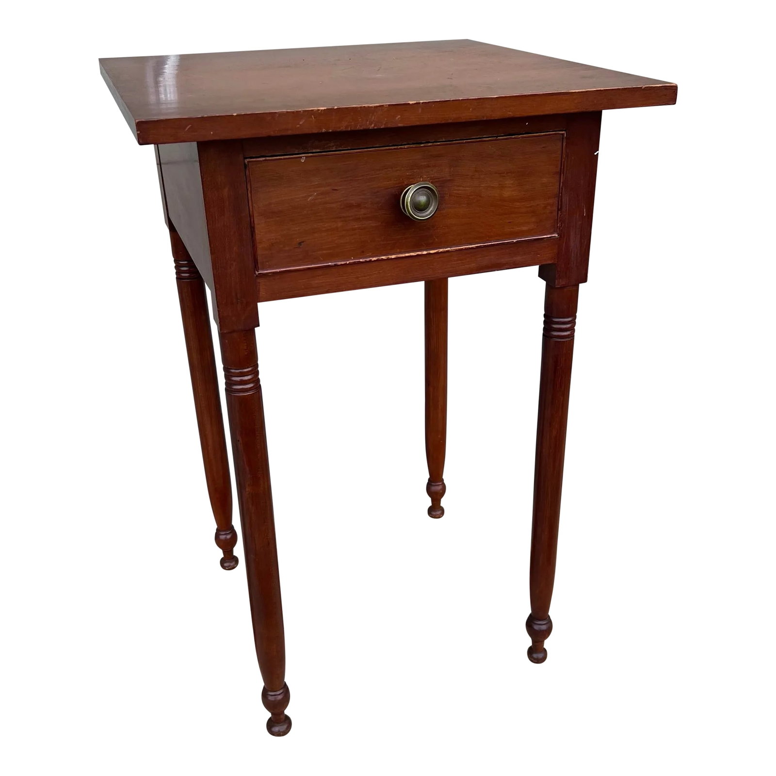 A Antique Sheraton Cherry One Drawer Stand/Sidetable, Pennsylvania Circa 1820 (1 of 11)