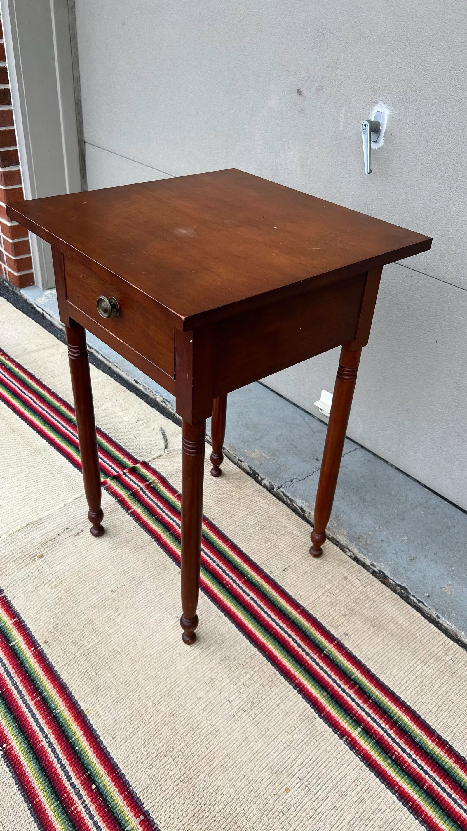 A Antique Sheraton Cherry One Drawer Stand/Sidetable, Pennsylvania Circa 1820 - 3