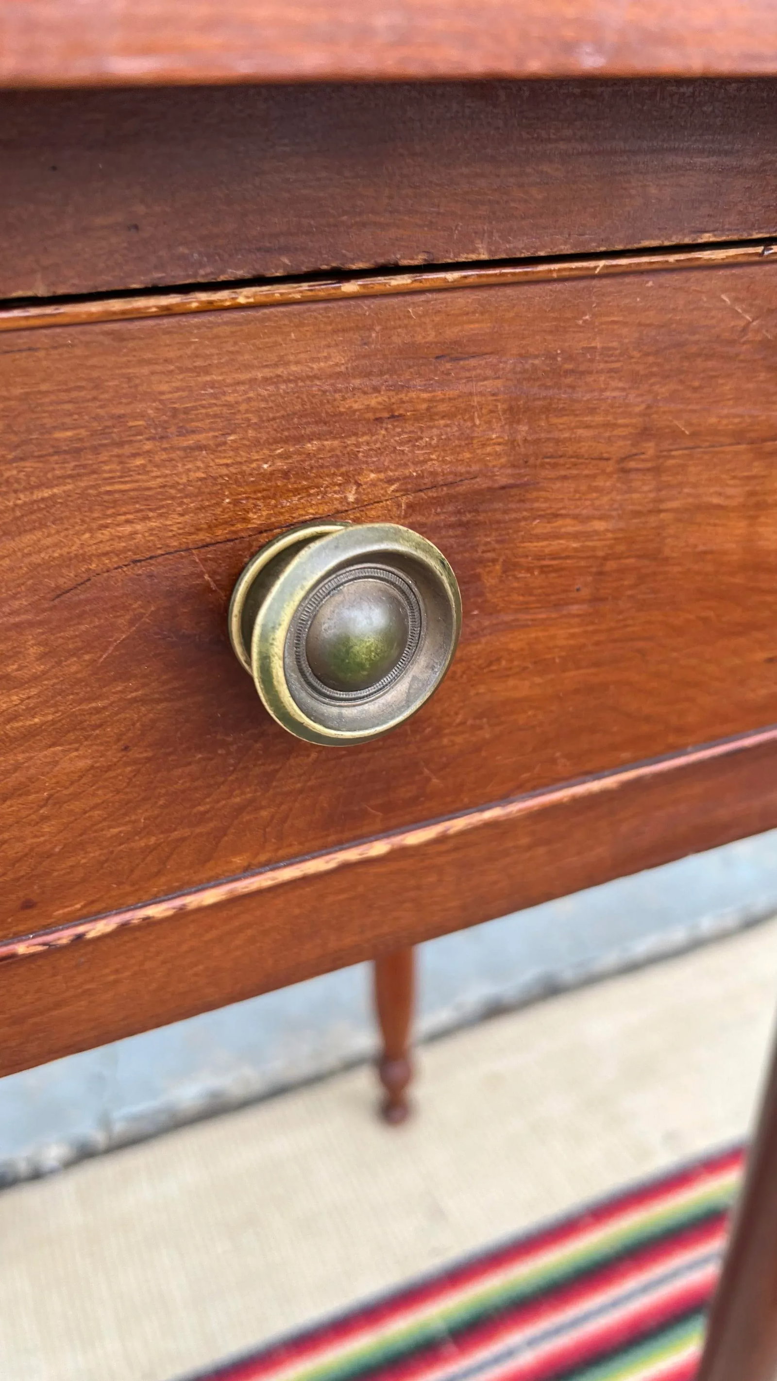 A Antique Sheraton Cherry One Drawer Stand/Sidetable, Pennsylvania Circa 1820 - 8