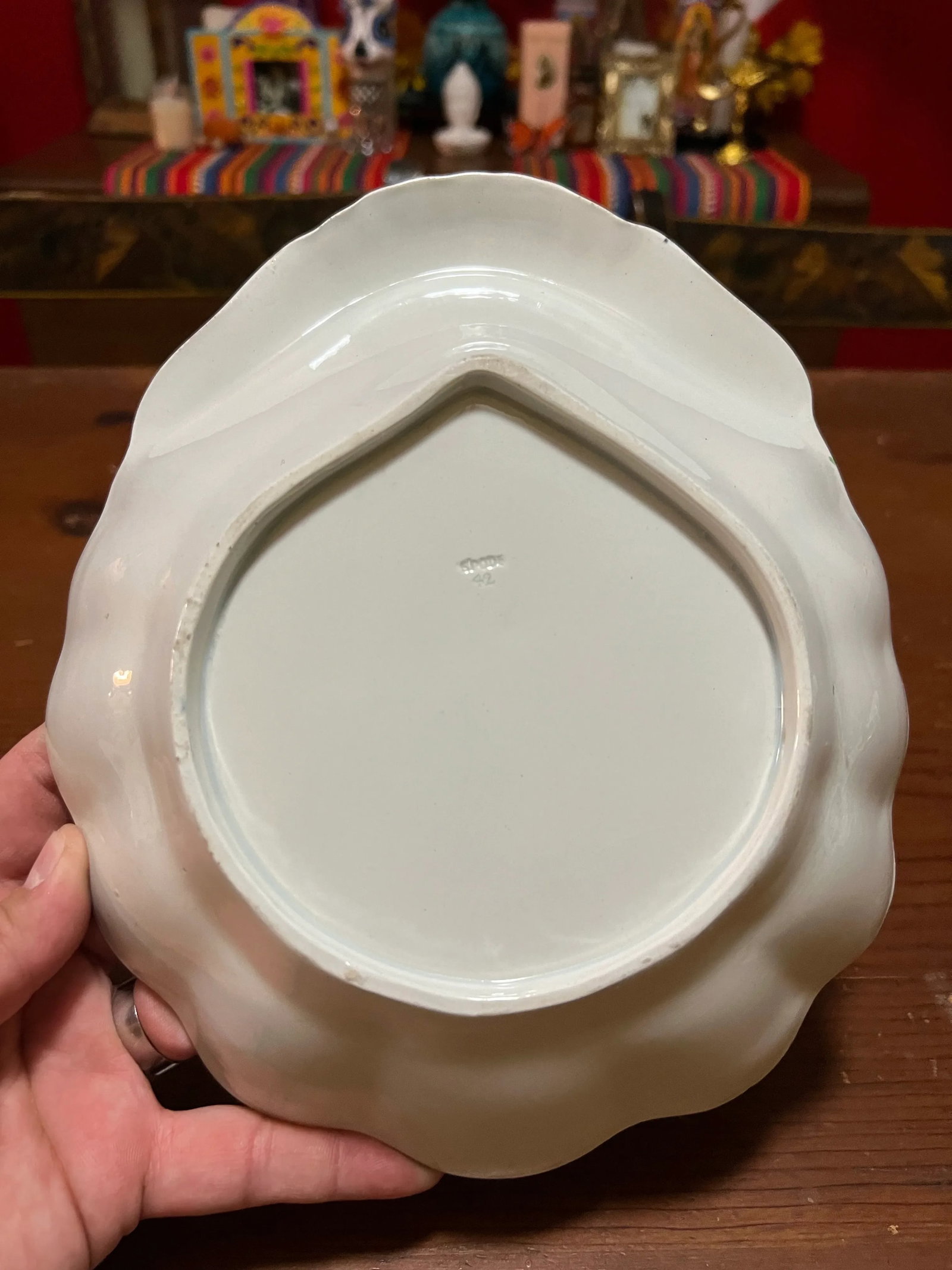 Antique Pearlware Spode Green Grape Pattern Scalloped Sweet Meat Dish, Circa 1820's - 3