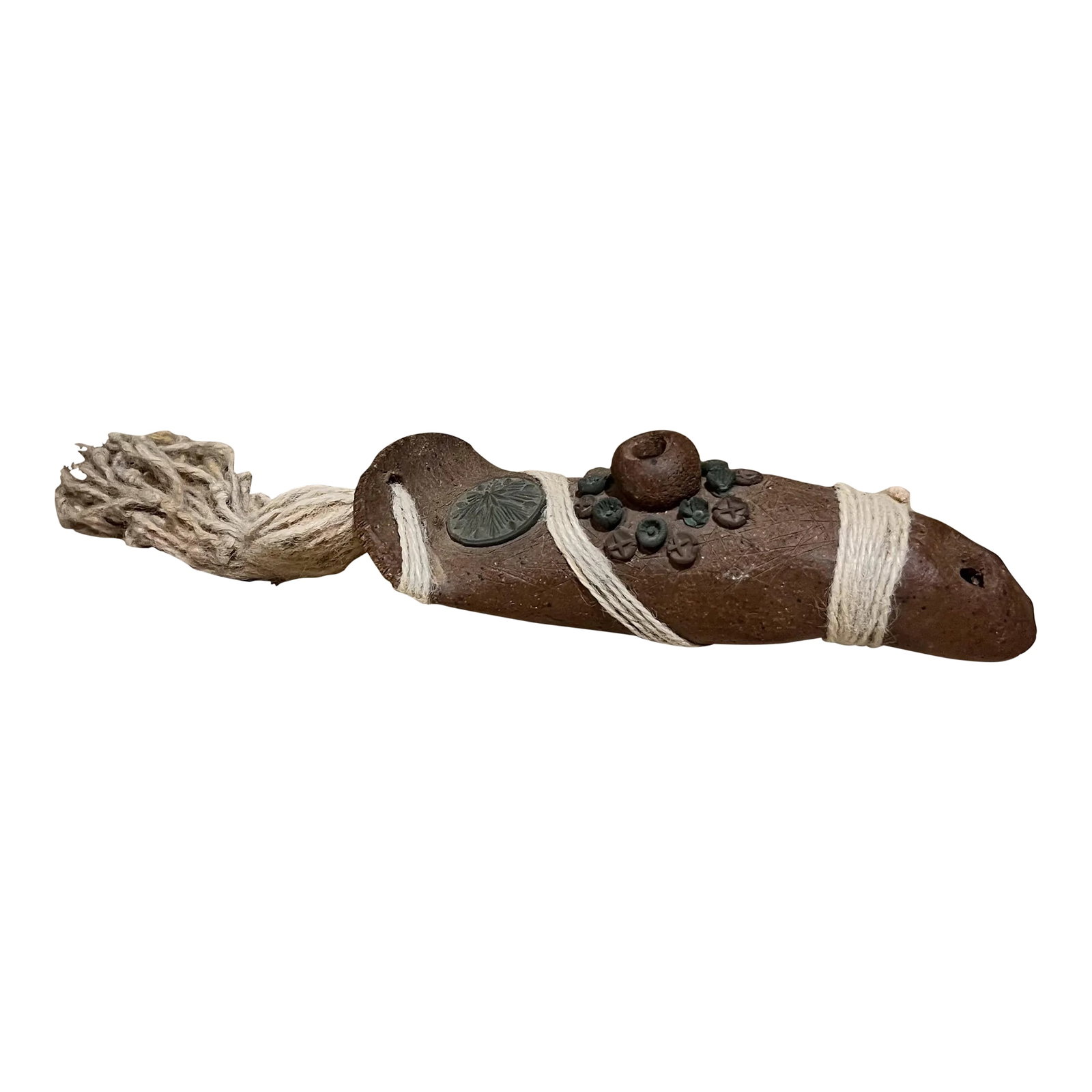 1970s Art Pottery Ceramic Pipe Abstract Flute Sculpture: AMBIANIC presents Abstract Vintage Pottery Art Flute Pipe Sculpture 2.38 x 7.13 x 2.5 w Preowned original vintage condition. Review images please. Condition: Alterations: Original Condition Unaltered