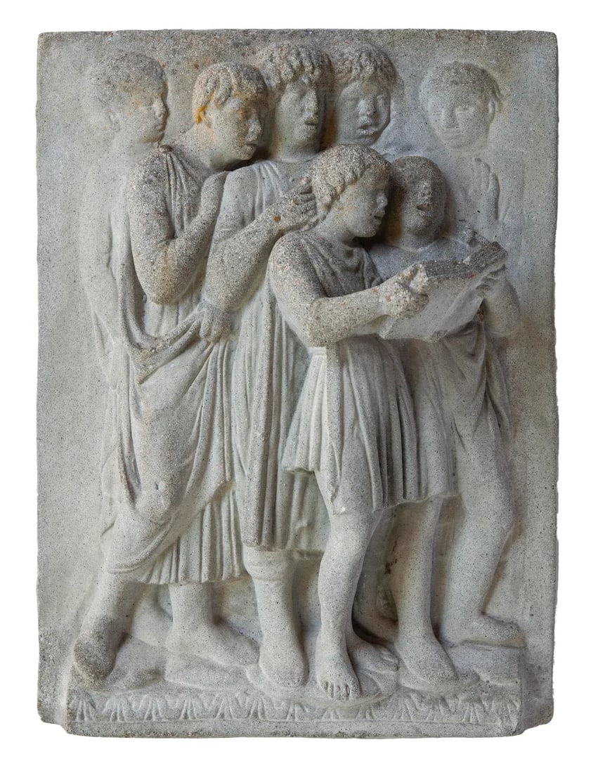 Antique Cement Frieze for the Garden - A Pair - 3