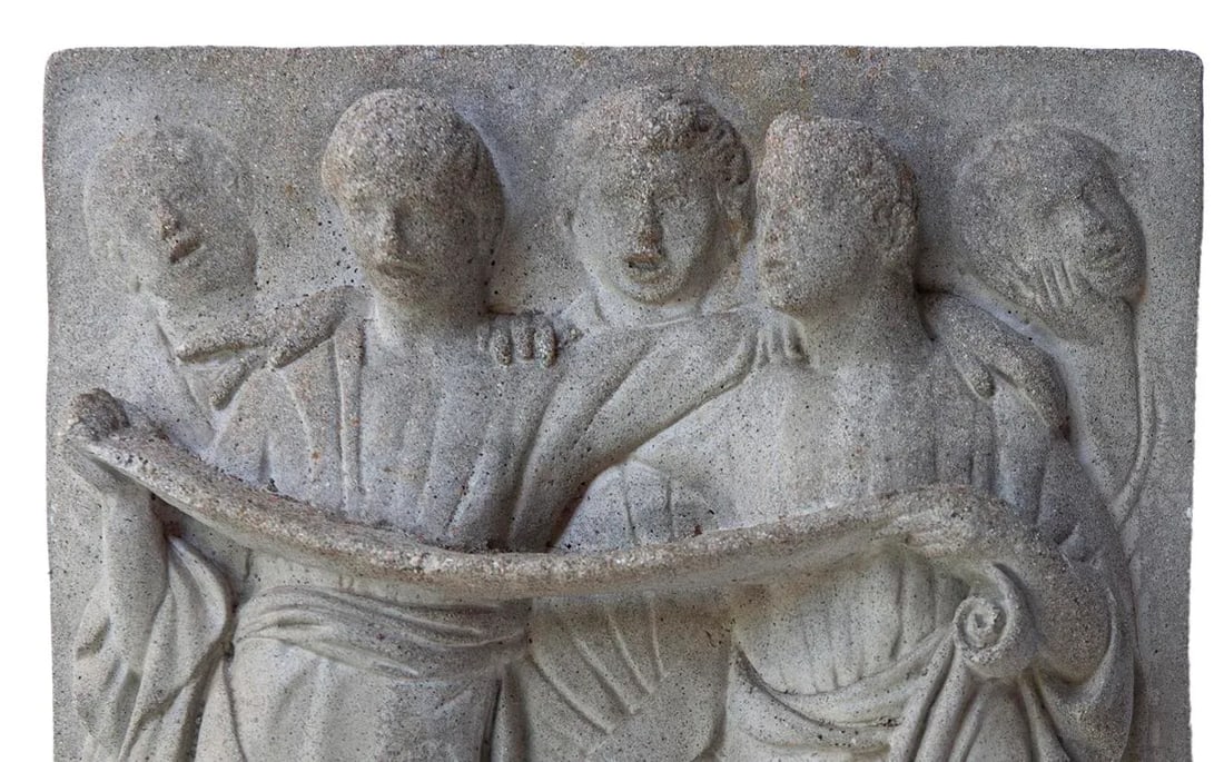 Antique Cement Frieze for the Garden - A Pair - 9