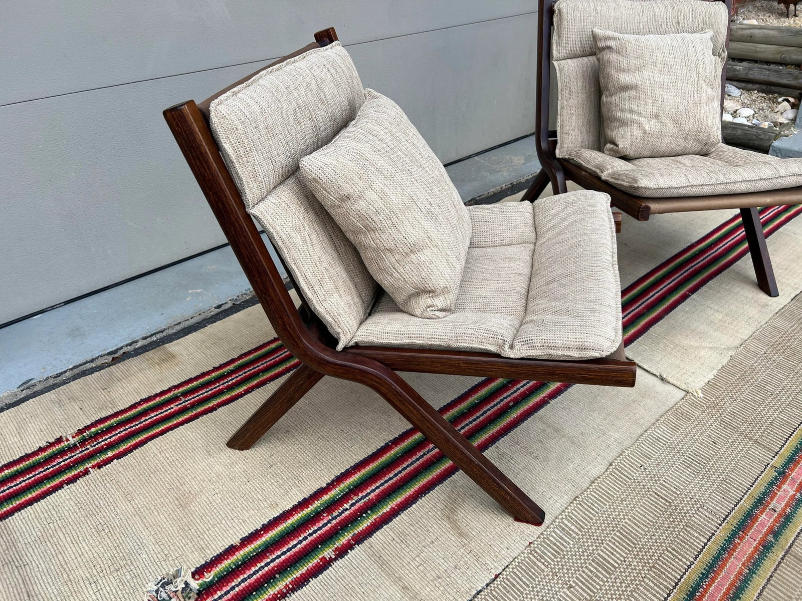 1970s A Vintage Pair of Scandinavian Modern "Uno" Folding Lounge Chairs Attributed to Per Leiv Ã - 2