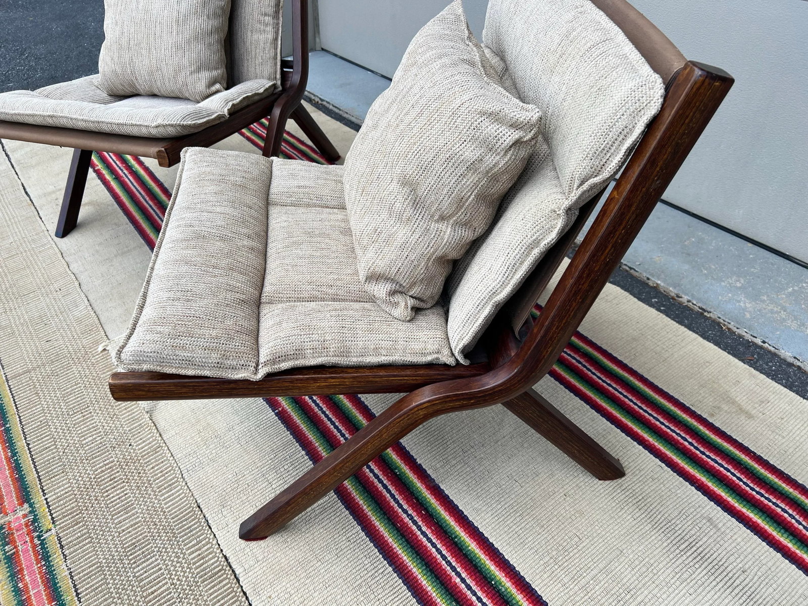 1970s A Vintage Pair of Scandinavian Modern "Uno" Folding Lounge Chairs Attributed to Per Leiv Ã - 3