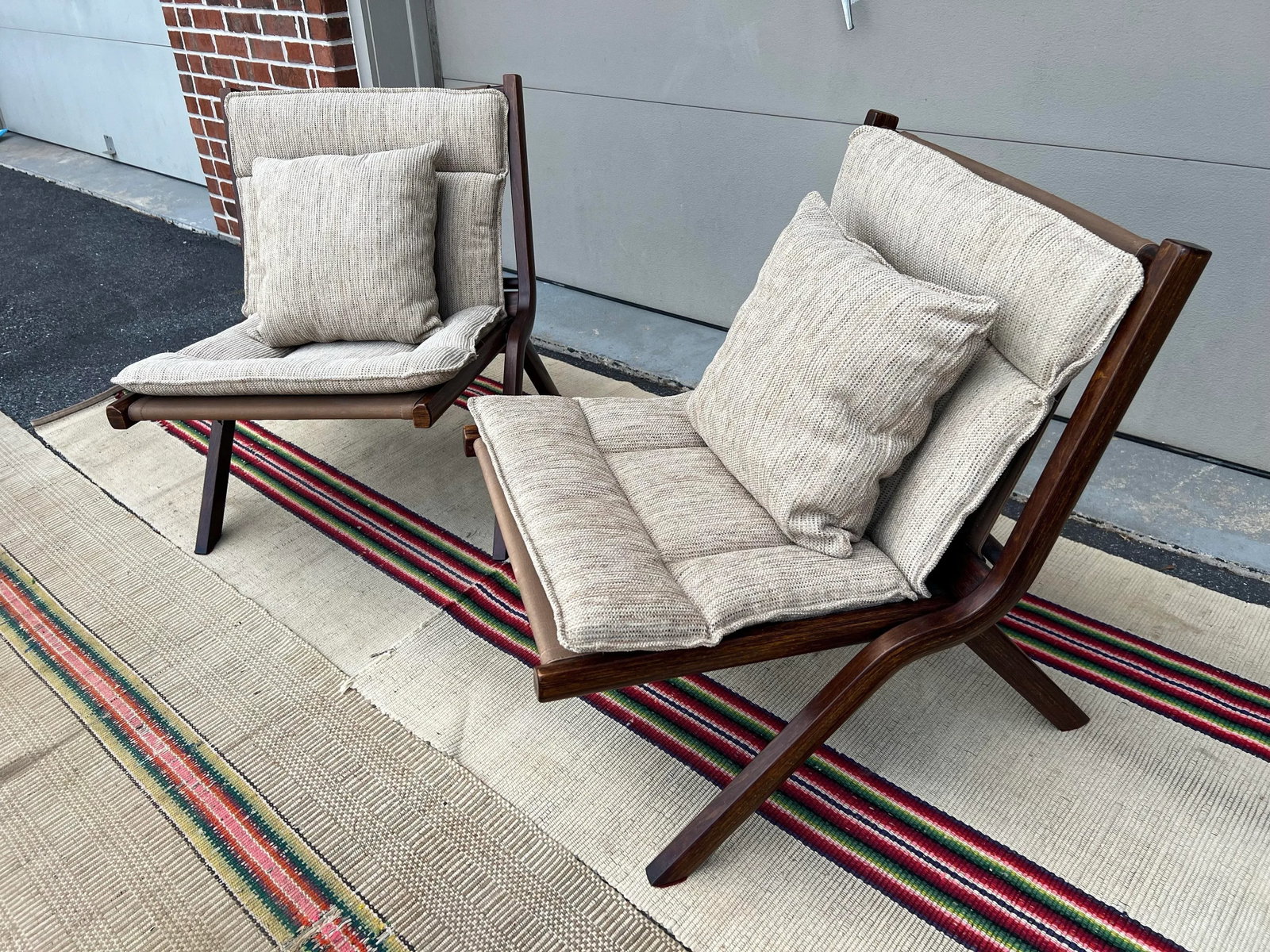 1970s A Vintage Pair of Scandinavian Modern "Uno" Folding Lounge Chairs Attributed to Per Leiv Ã - 8