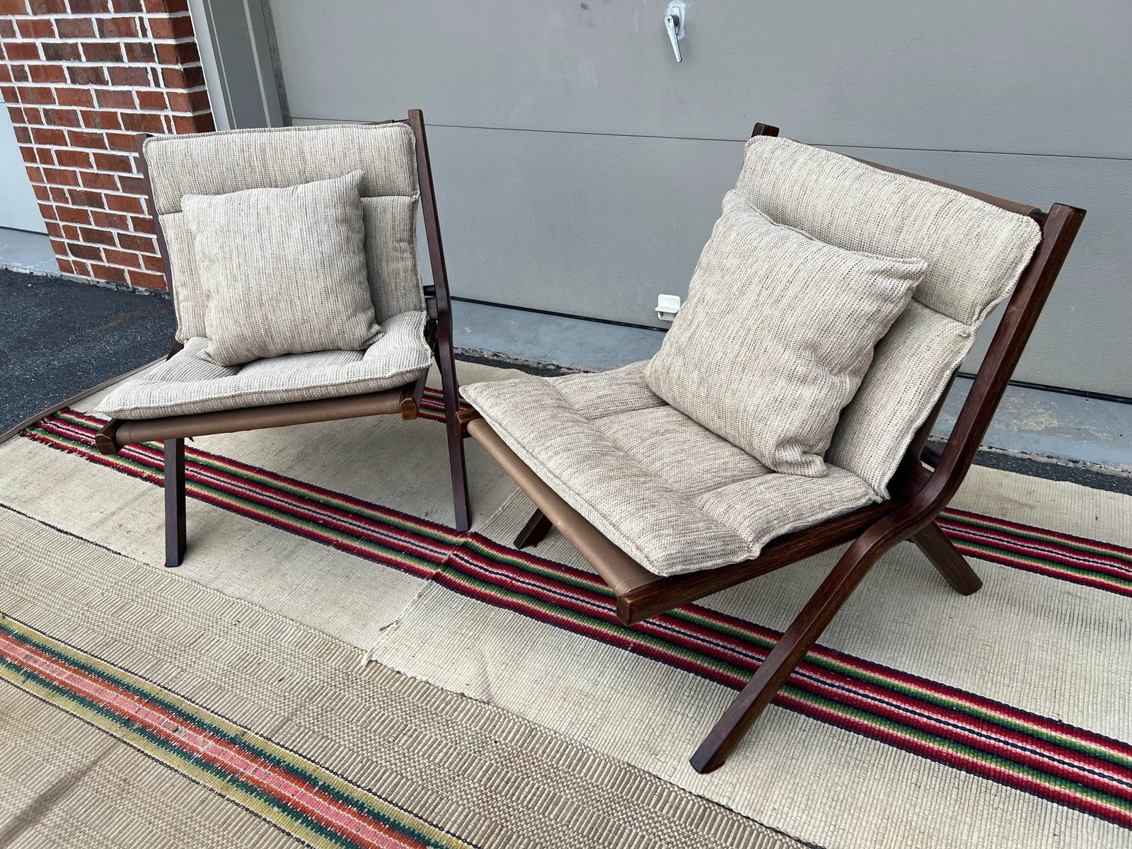 1970s A Vintage Pair of Scandinavian Modern "Uno" Folding Lounge Chairs Attributed to Per Leiv Ã - 9