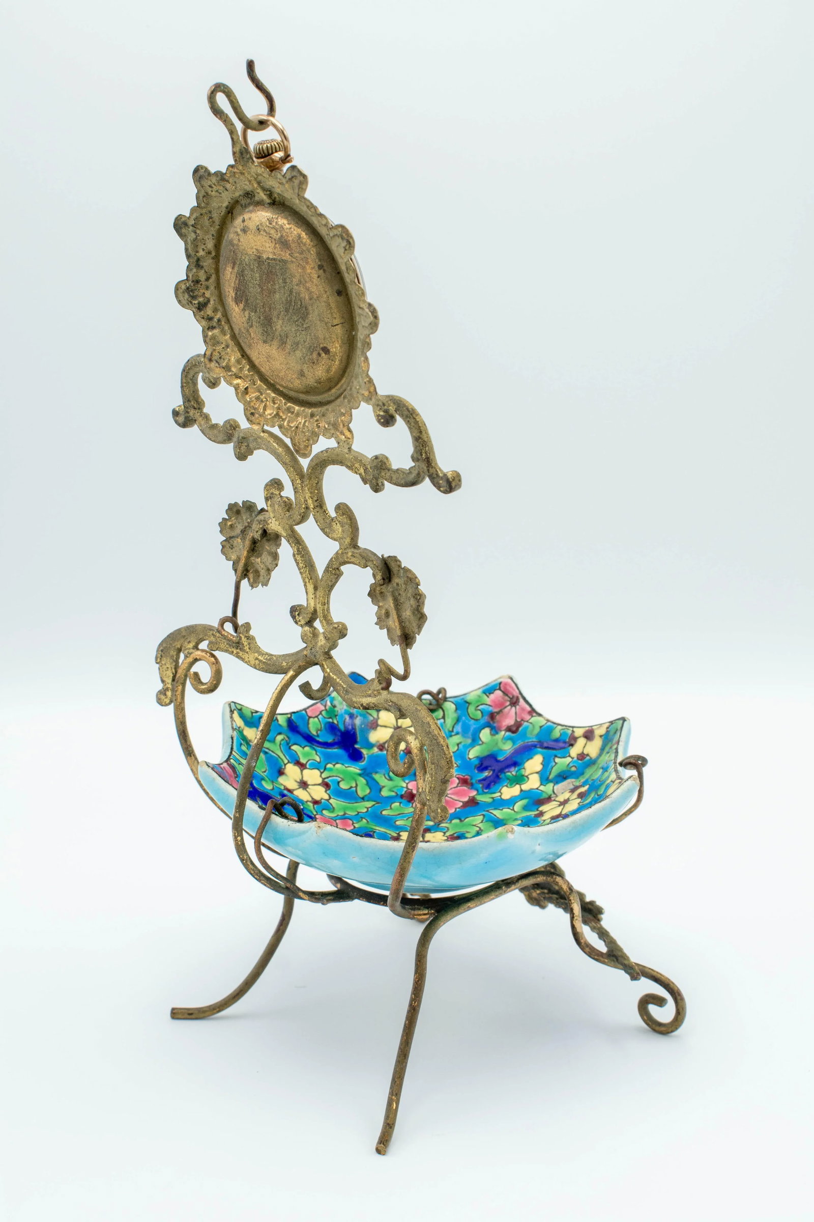 1920s French Longwy Pocket Watch Stand - 4