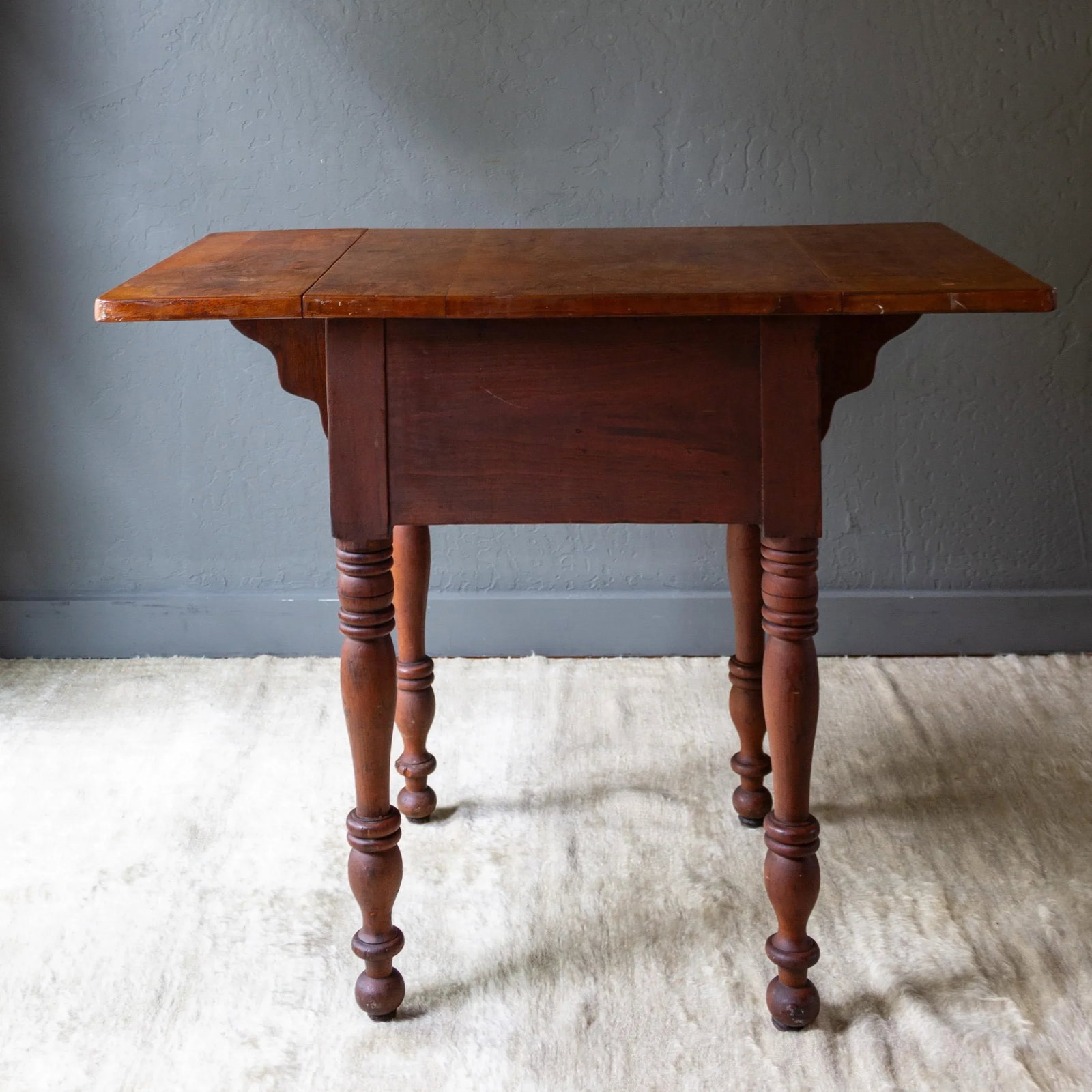 19th Century American Pembroke Table | Drop Leaf Two Drawer - 5