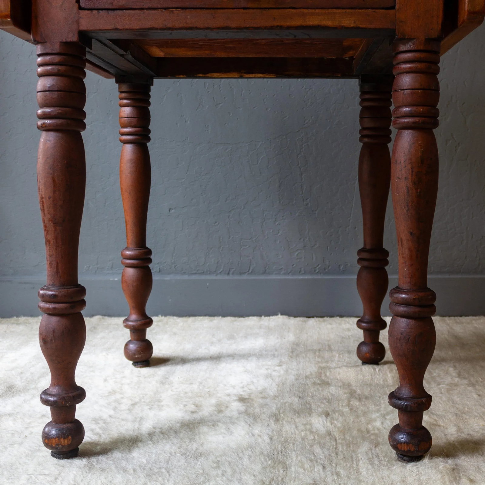 19th Century American Pembroke Table | Drop Leaf Two Drawer - 6