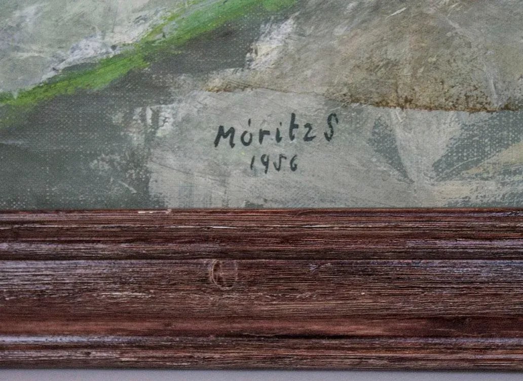 1956 Impressionist Oil Painting Plein Air Rural Landscape Signed M Moritz - 4