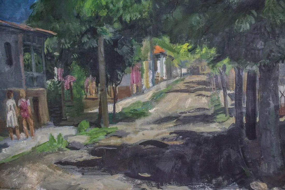 1956 Impressionist Oil Painting Plein Air Rural Landscape Signed M Moritz - 5