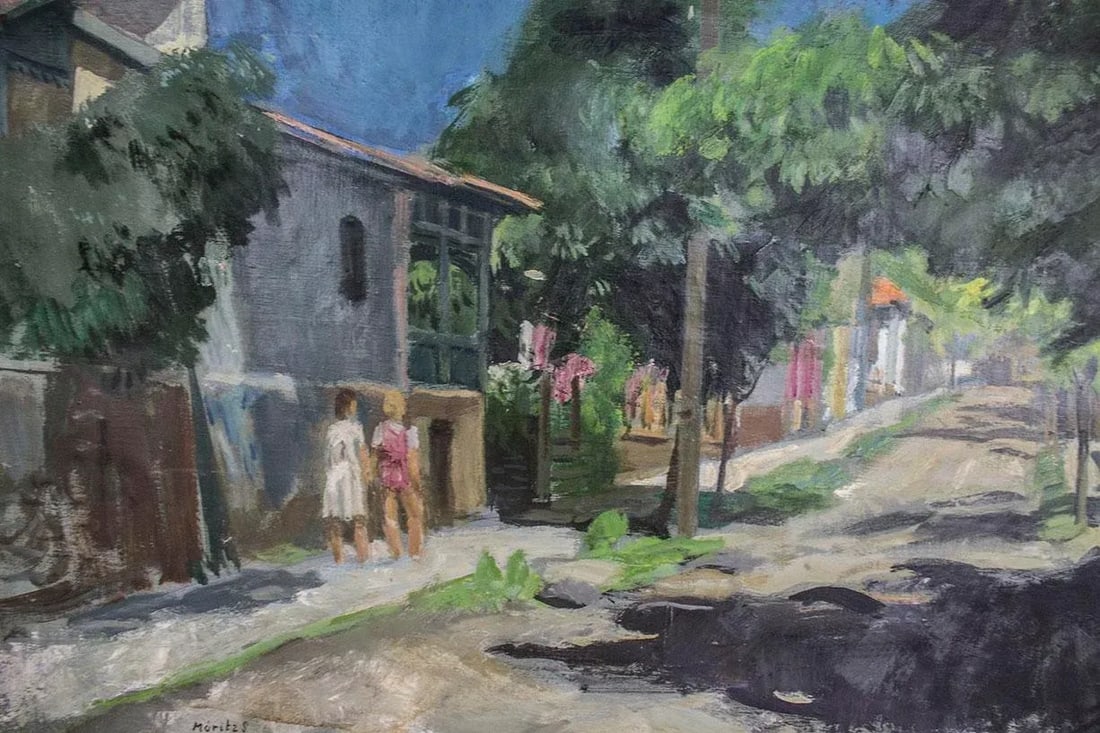 1956 Impressionist Oil Painting Plein Air Rural Landscape Signed M Moritz - 6
