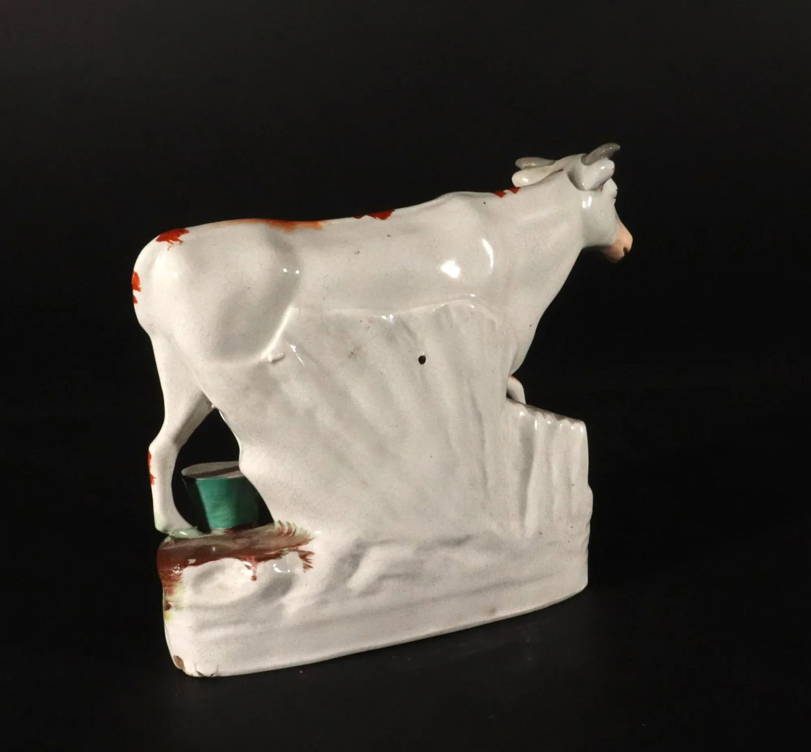 Staffordshire Pottery Cow Figure With Milkmaid - 5