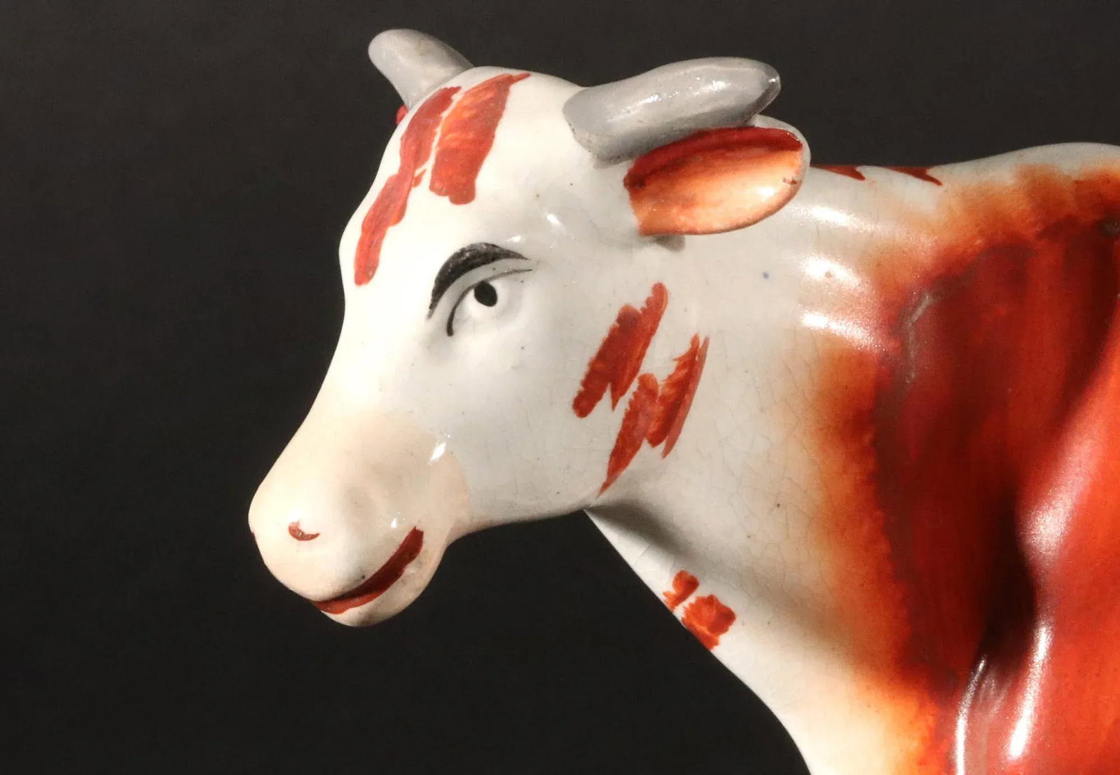 Staffordshire Pottery Cow Figure With Milkmaid - 7
