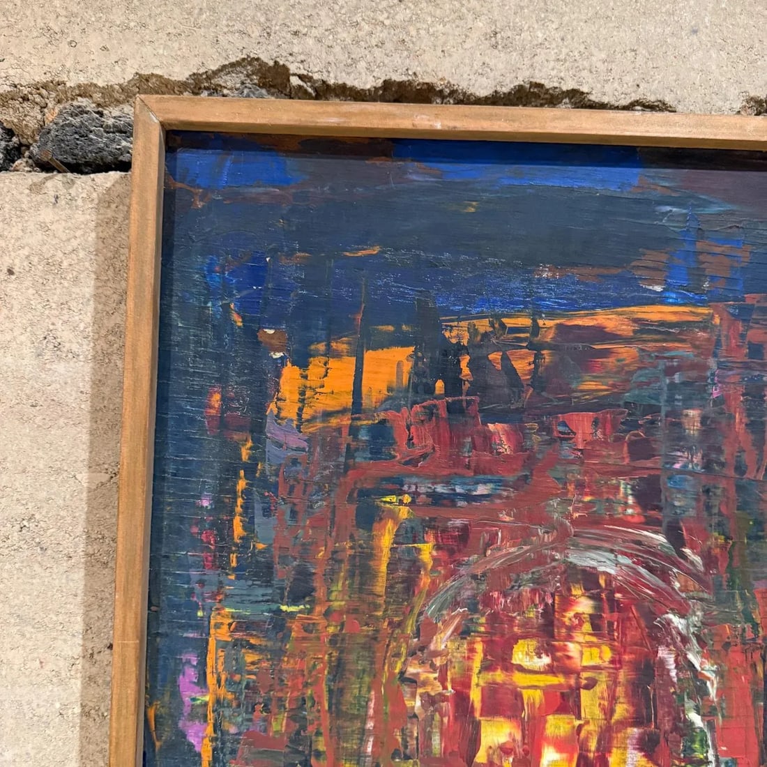 1960s Mexican Modernism Vibrant Oil Painting Abstract Original Art - 3
