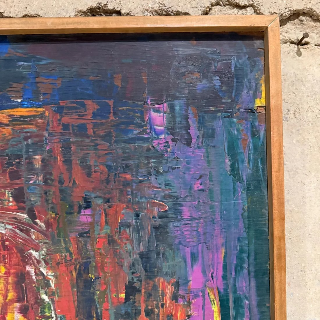 1960s Mexican Modernism Vibrant Oil Painting Abstract Original Art - 6