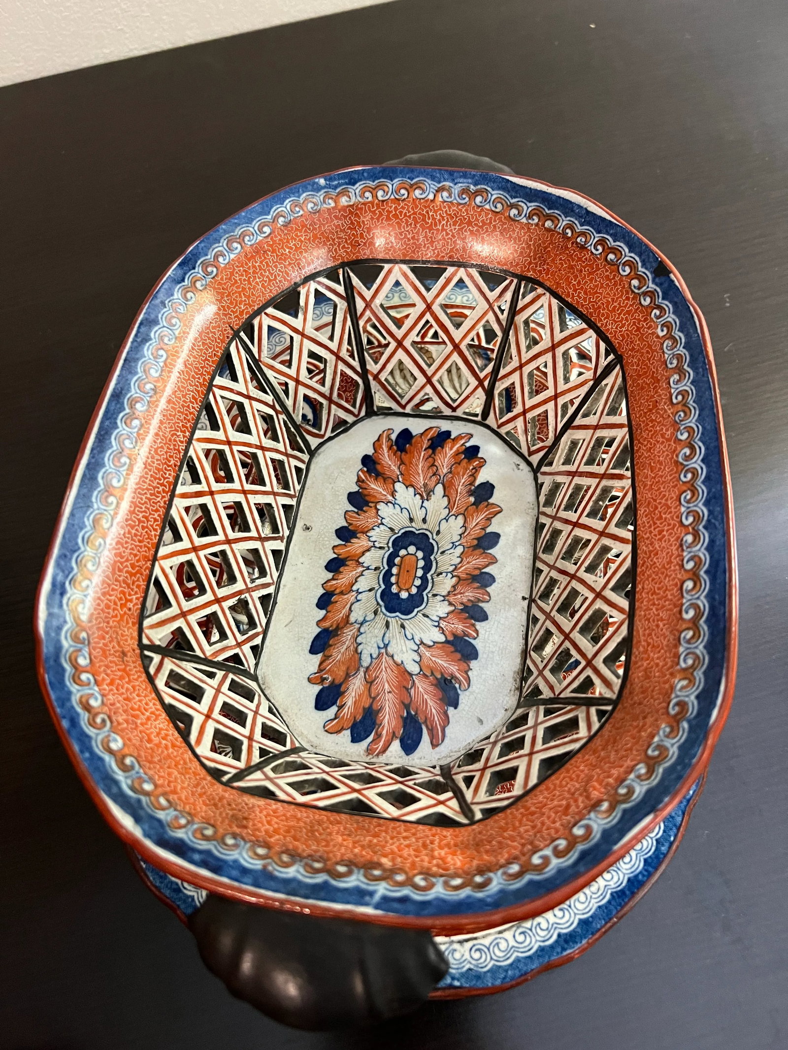 Spode "Dollar" Pattern Variant Pearlware Chestnut Basket and Tray, Circa 1815-1825 - 5