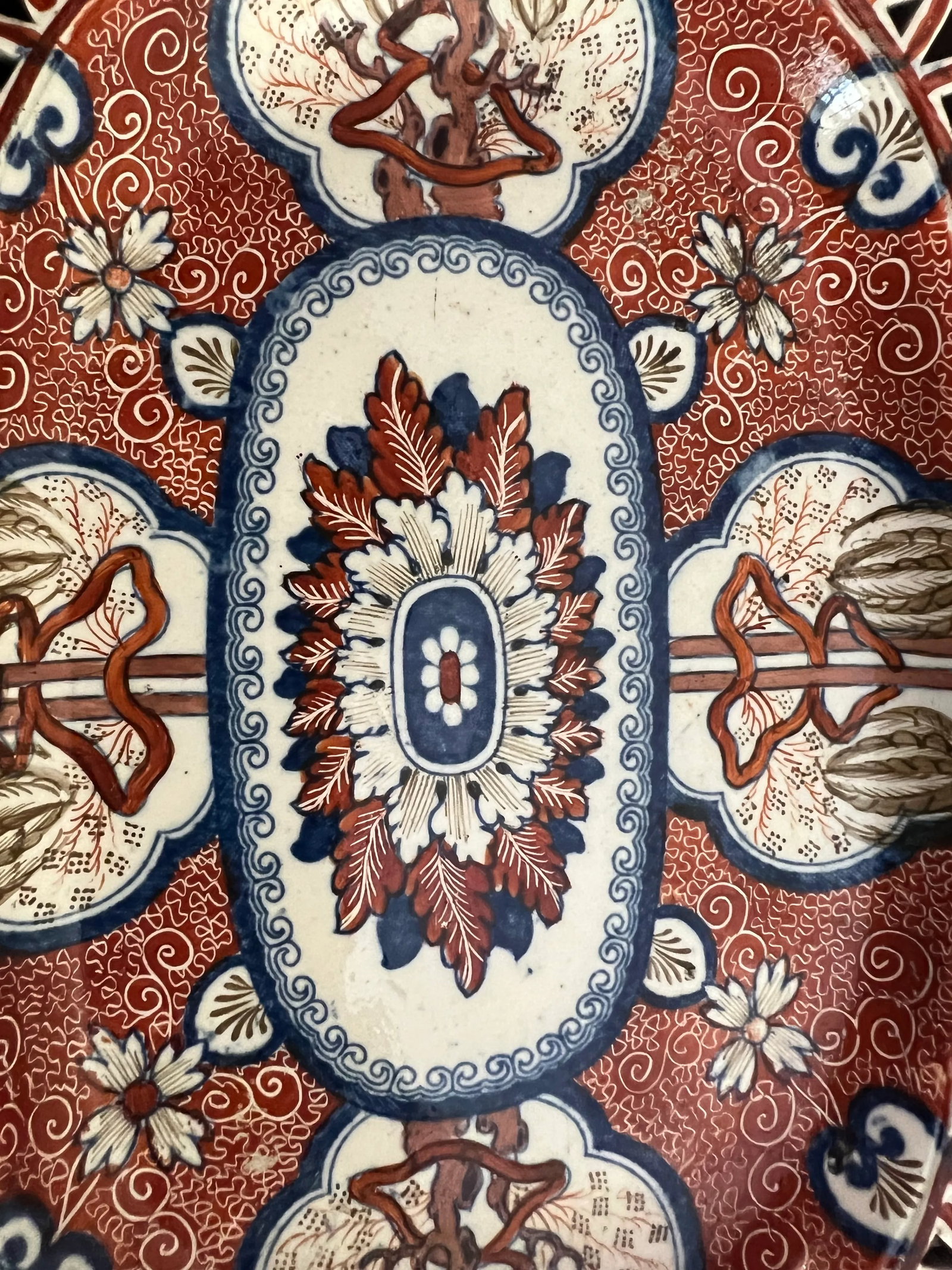 Spode "Dollar" Pattern Variant Pearlware Chestnut Basket and Tray, Circa 1815-1825 - 8