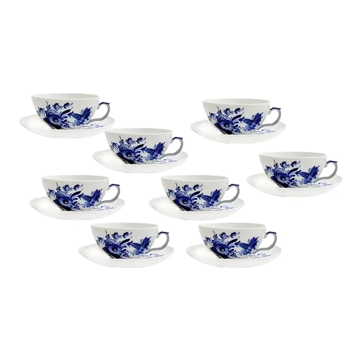 Royal Copenhagen Blue Flowers Curved Pattern Cup & Saucer - Set of 8 (1 of 5)