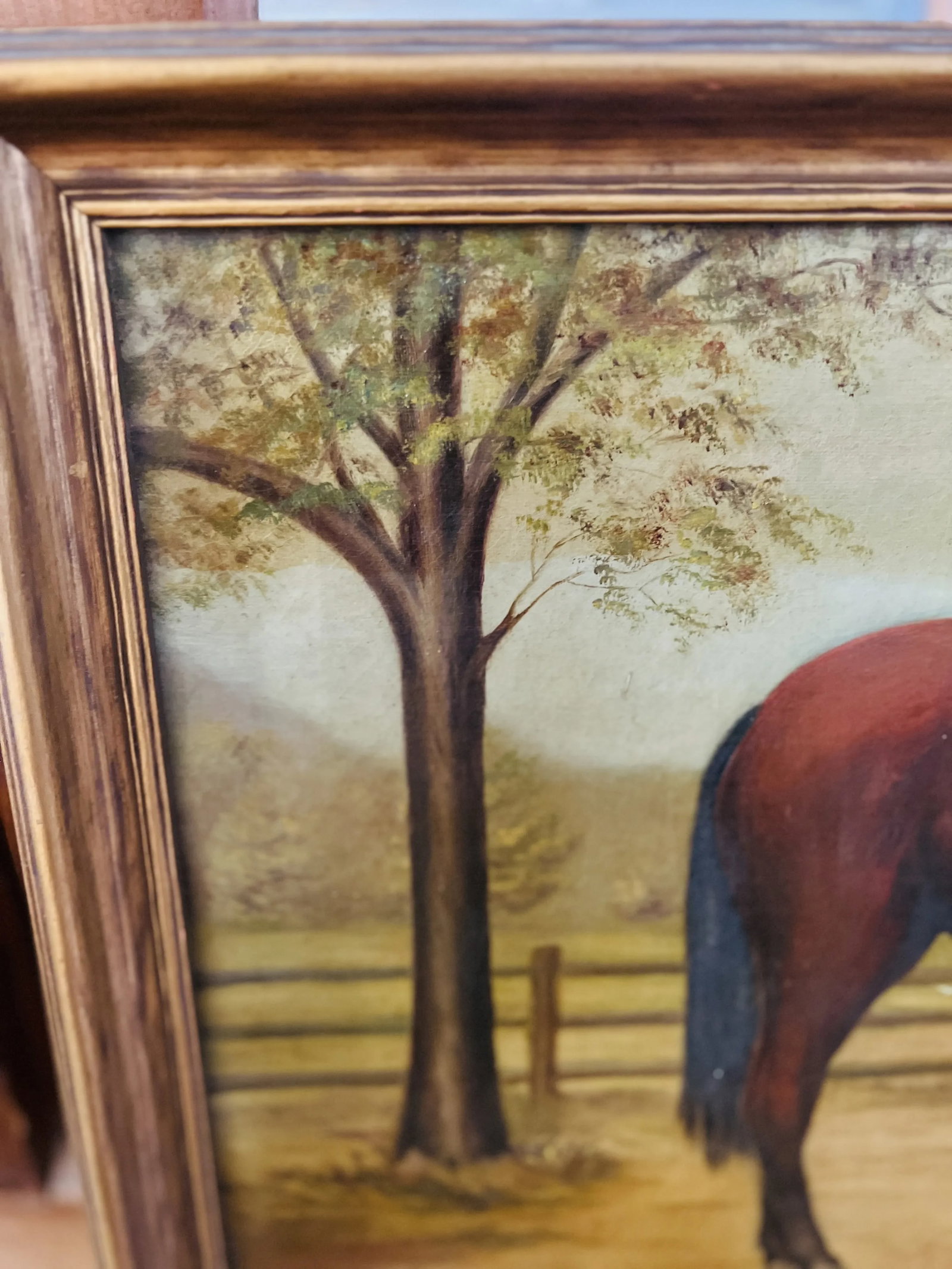 19th Century, American School Folk Art "Baby" Horse O/C - Signed - 7