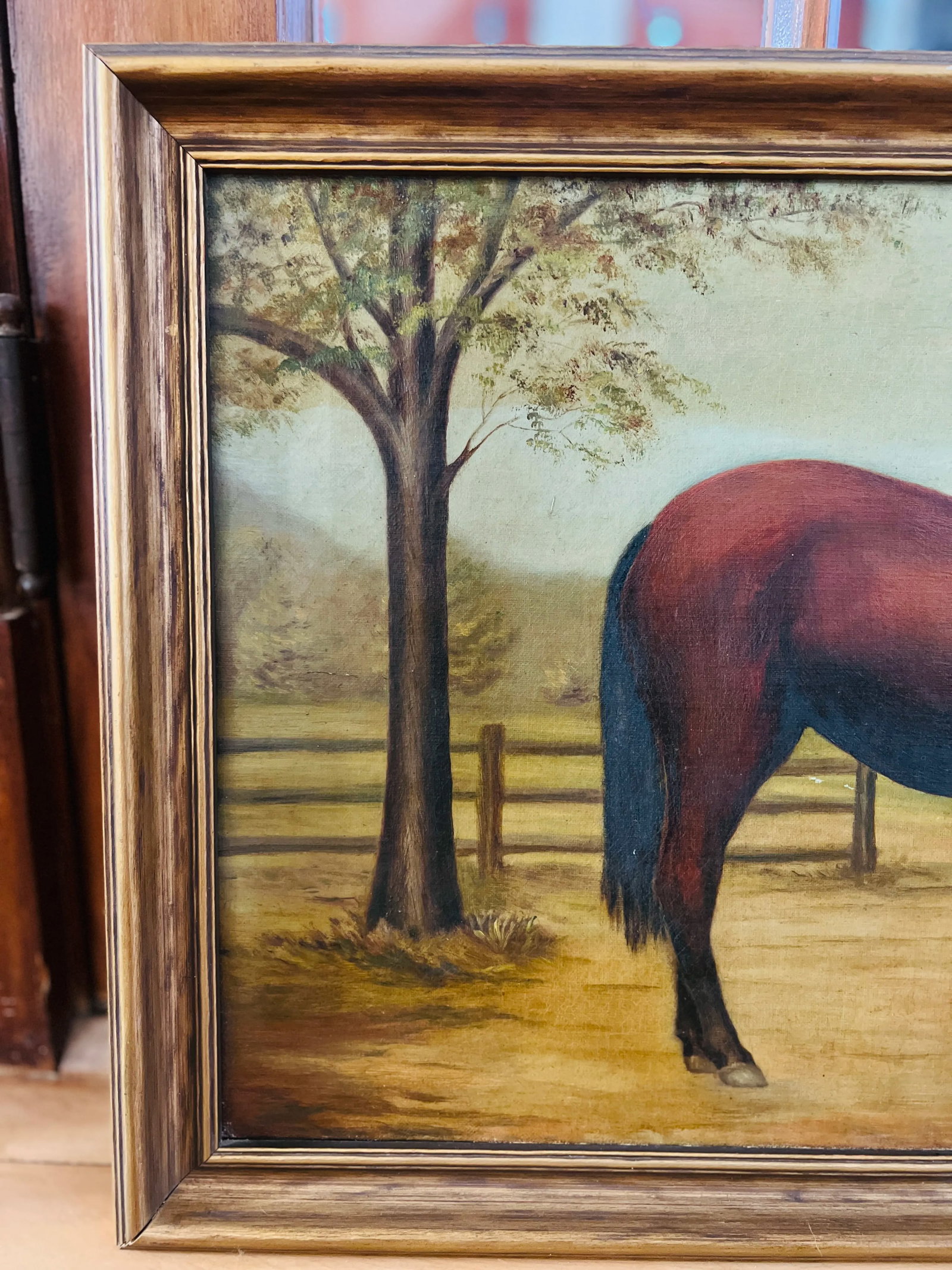 19th Century, American School Folk Art "Baby" Horse O/C - Signed - 8