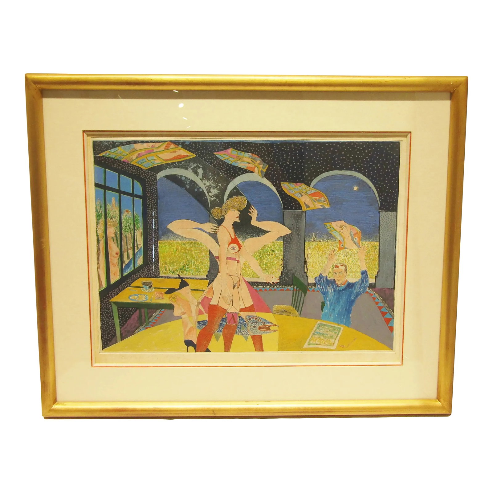 Original Mixed Media Painting on Paper Listed Belgian Artist Koen Scherperell (1 of 10)