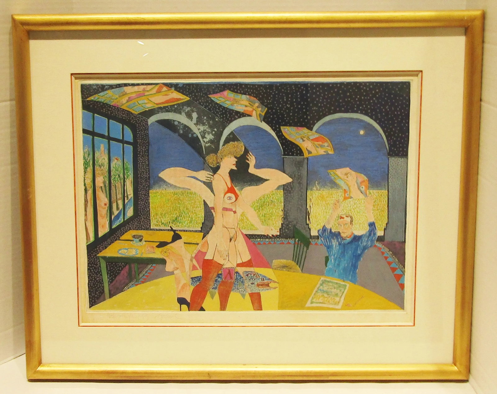 Original Mixed Media Painting on Paper Listed Belgian Artist Koen Scherperell - 2