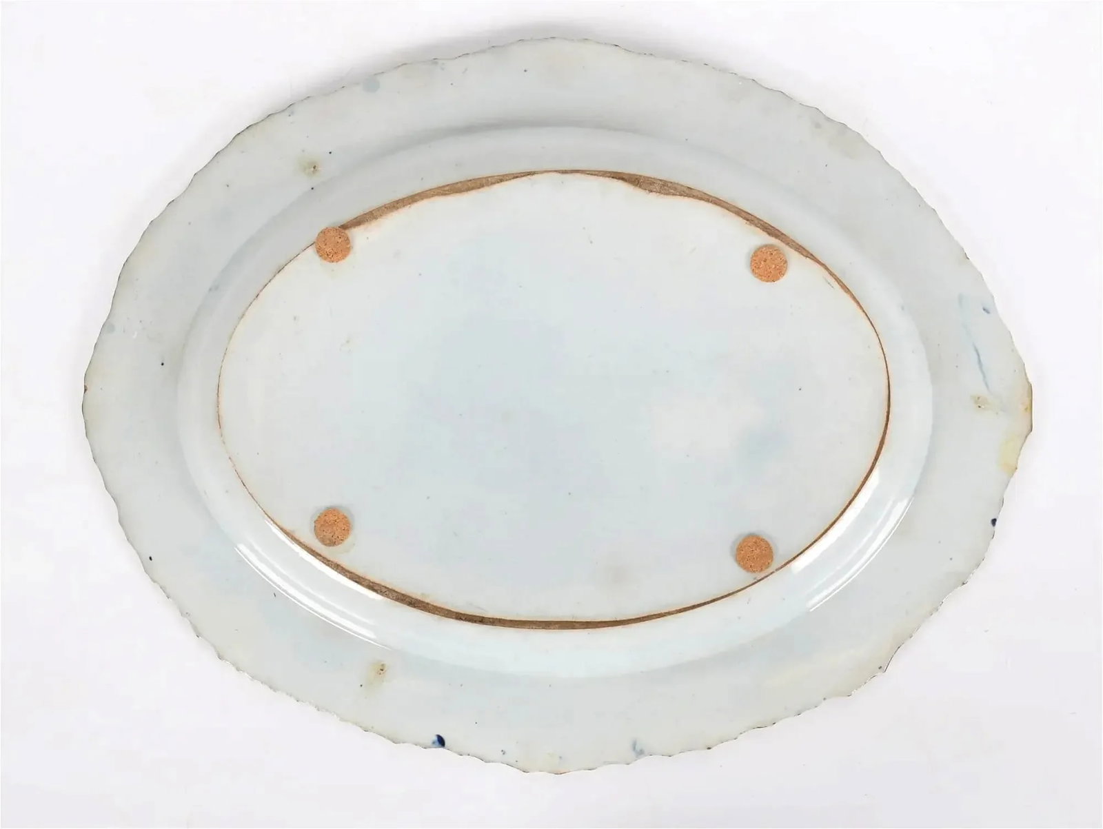 Pottery Shell Edge Pearlware Oval Dish With Chinoiserie Decoration - 5