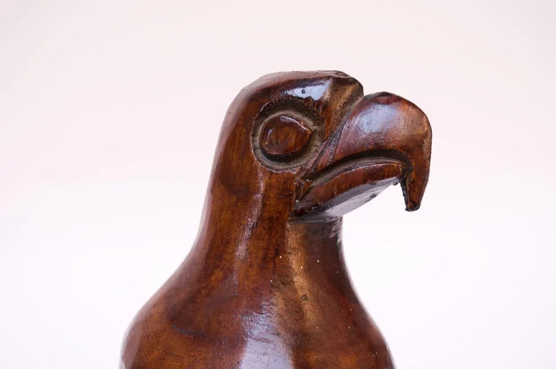 Vintage Folk Art Carved Eagle / Hawk Sculpture - 8