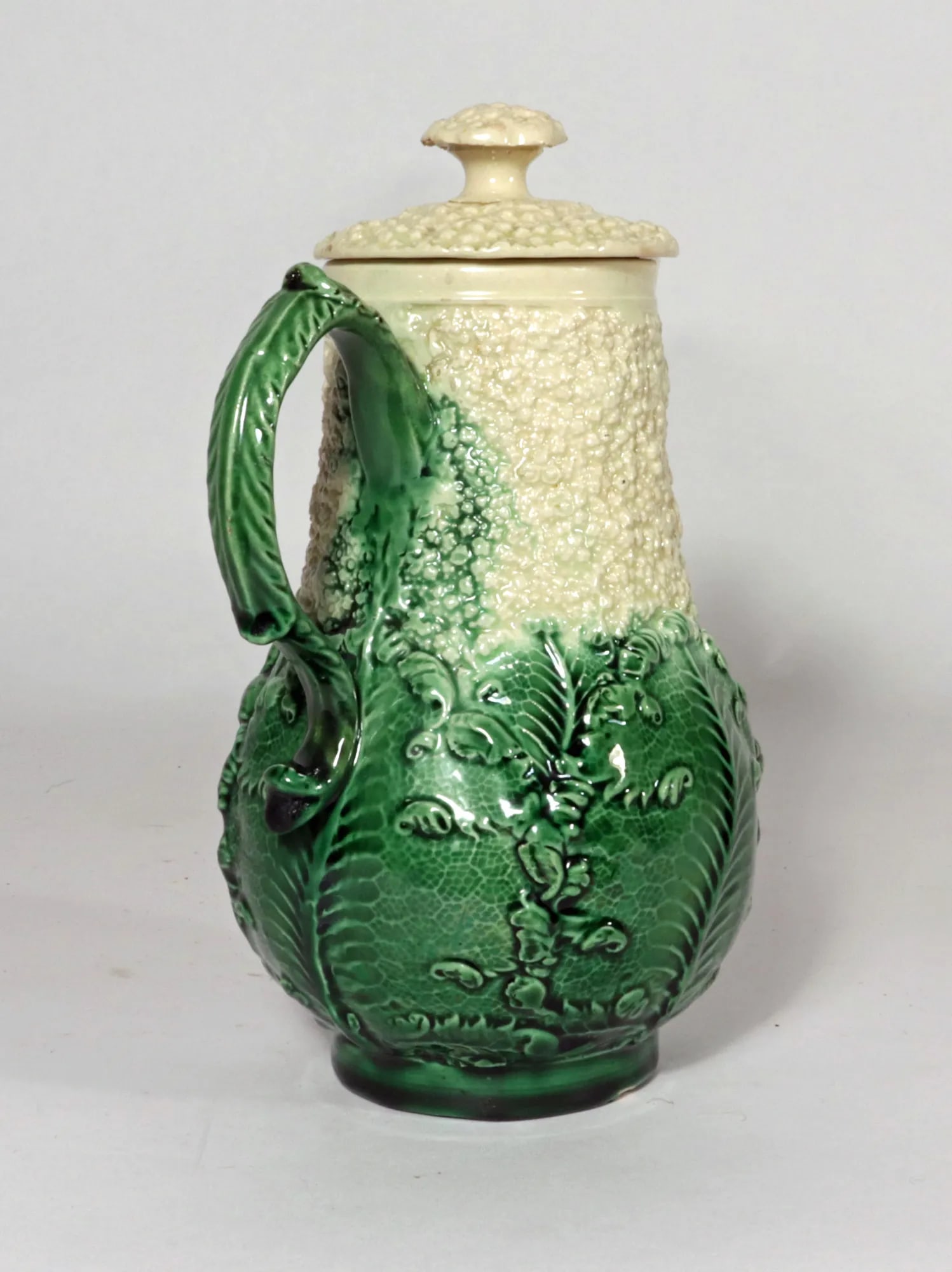 18th Century Staffordshire Creamware Cauliflower Milk Jug and Cover, Probably by William Greatbach/ - 2