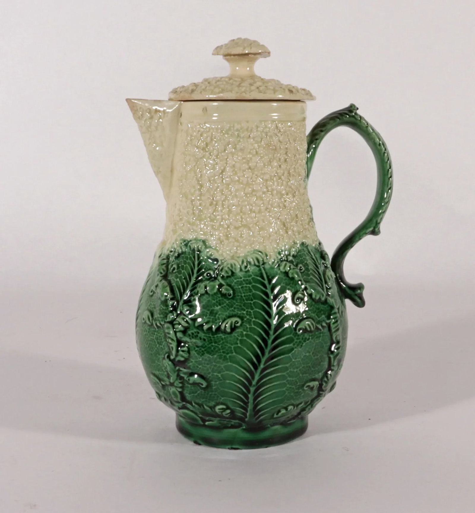 18th Century Staffordshire Creamware Cauliflower Milk Jug and Cover, Probably by William Greatbach/ - 6