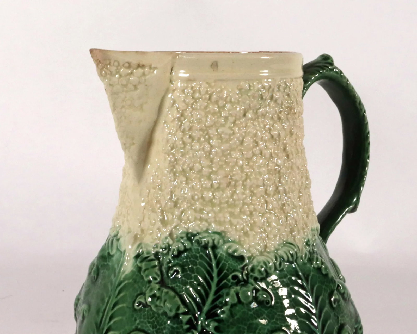 18th Century Staffordshire Creamware Cauliflower Milk Jug and Cover, Probably by William Greatbach/ - 8