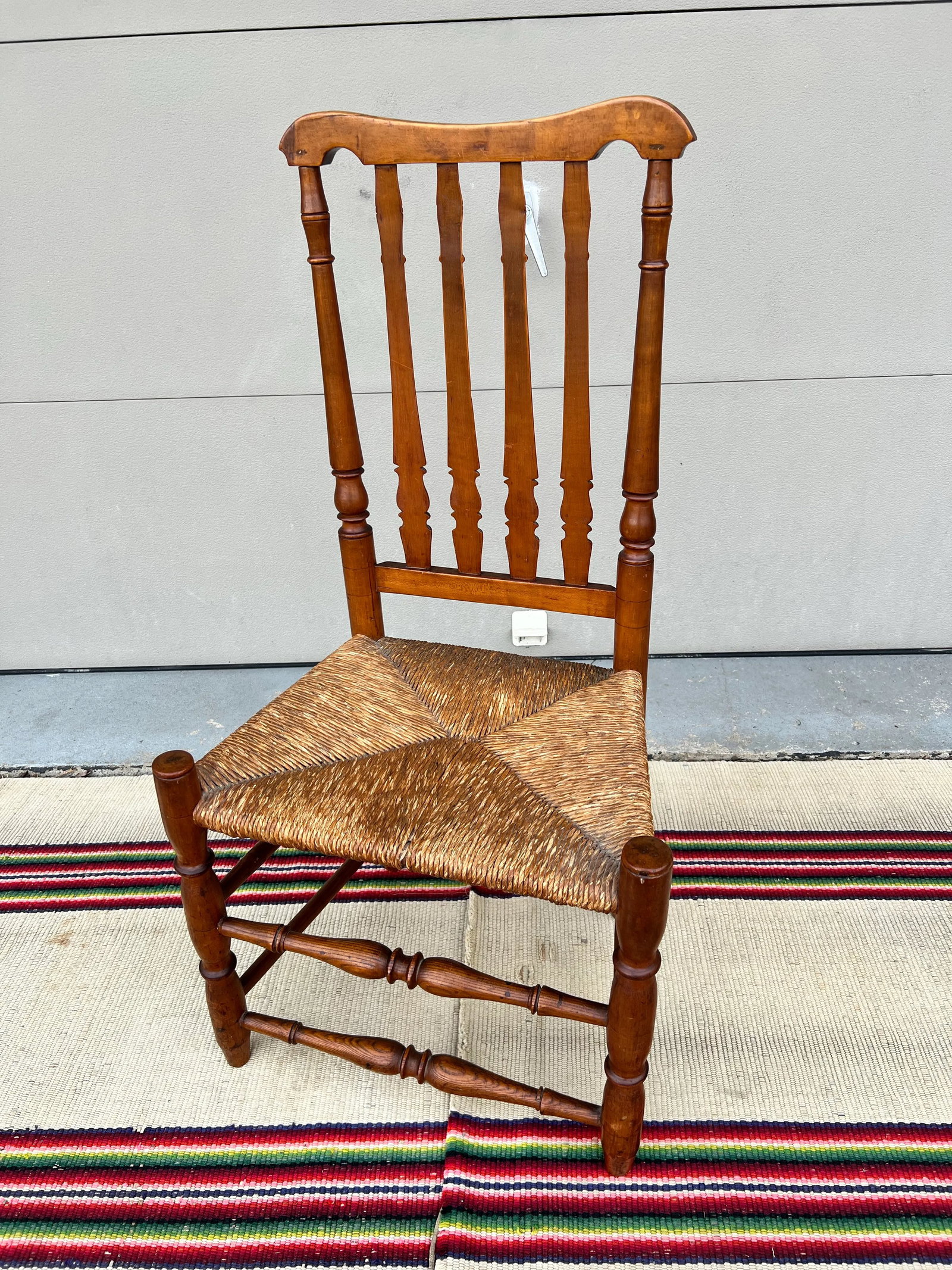 A Antique Country Bannister Back Side Chair, New England, Circa 1750's - 10