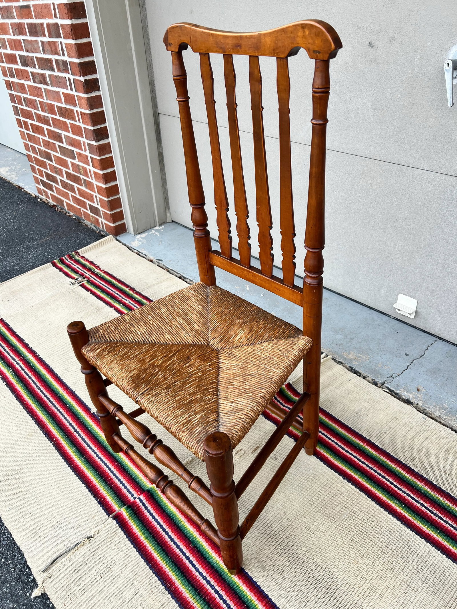 A Antique Country Bannister Back Side Chair, New England, Circa 1750's - 3