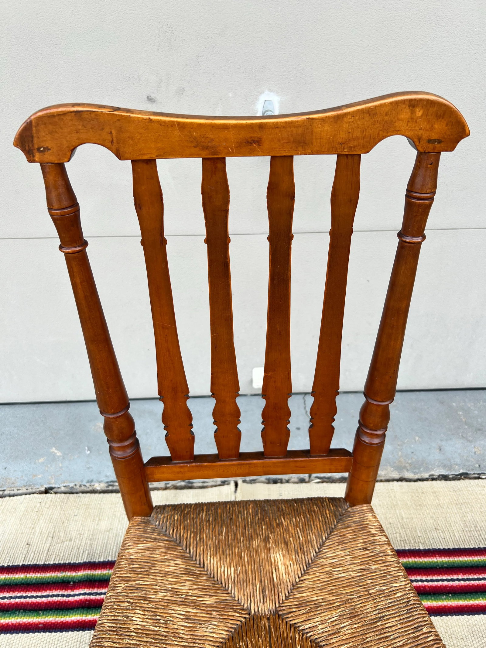 A Antique Country Bannister Back Side Chair, New England, Circa 1750's - 4