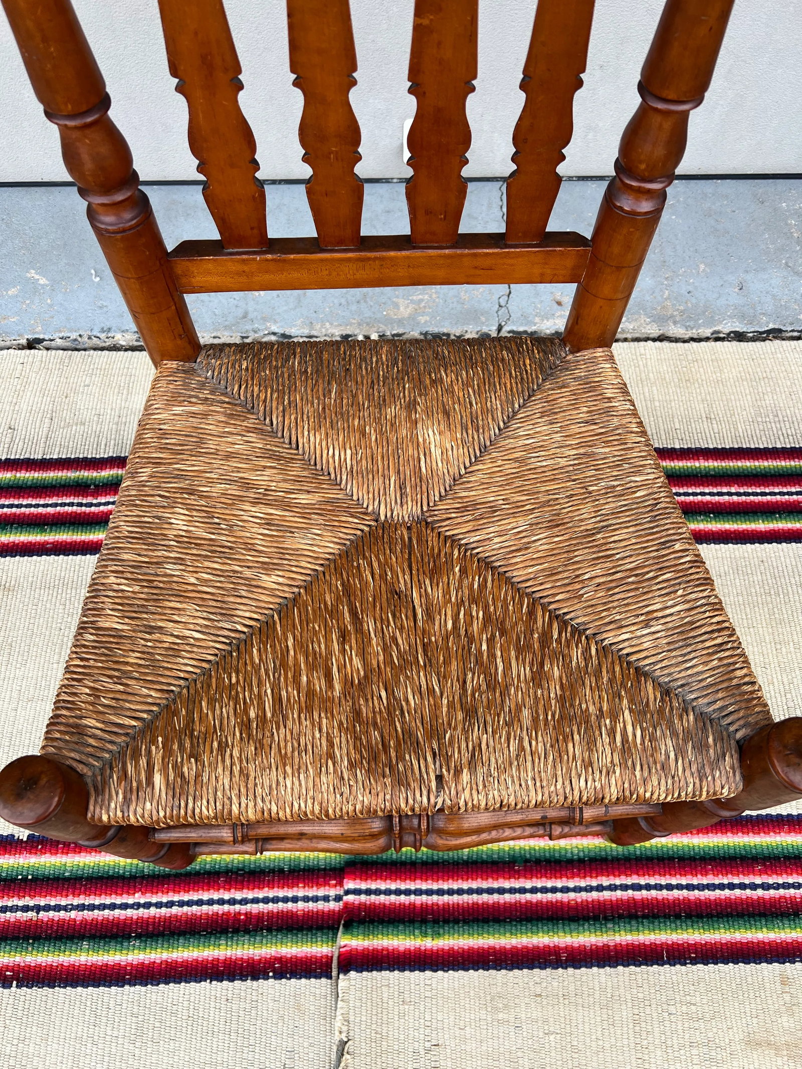 A Antique Country Bannister Back Side Chair, New England, Circa 1750's - 5