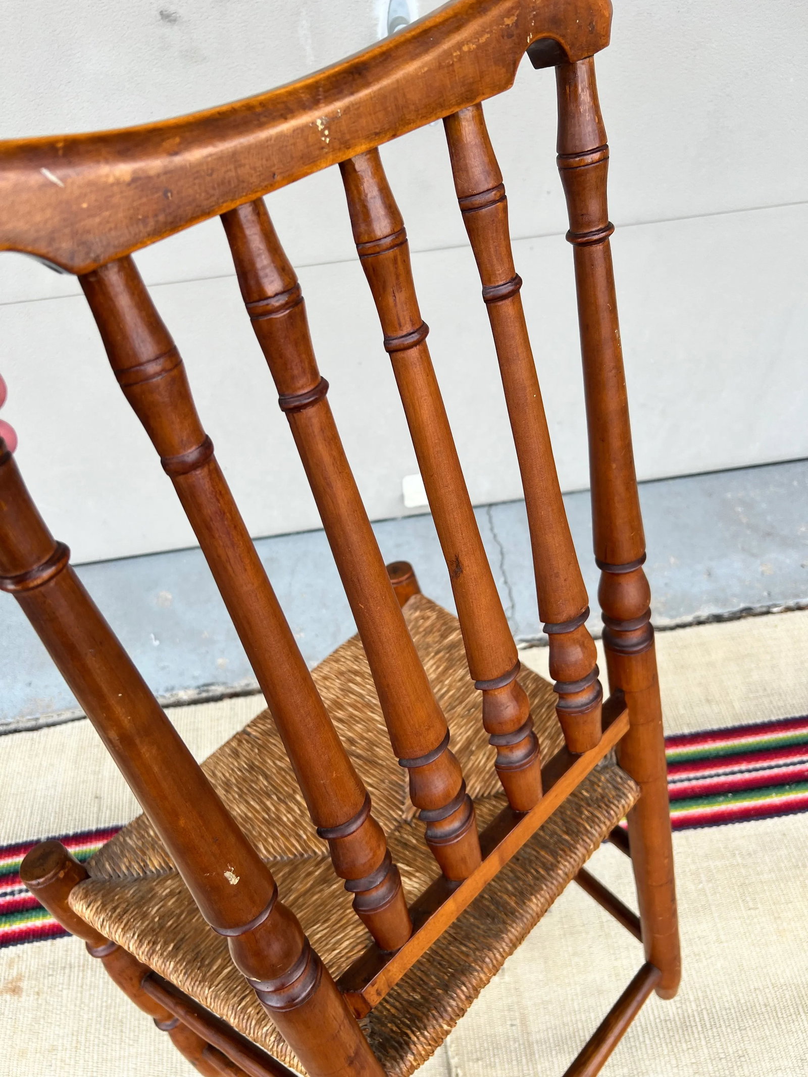 A Antique Country Bannister Back Side Chair, New England, Circa 1750's - 6