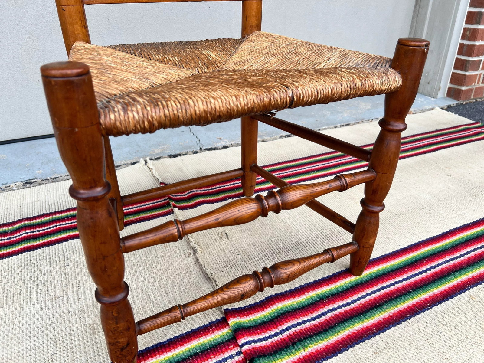 A Antique Country Bannister Back Side Chair, New England, Circa 1750's - 7
