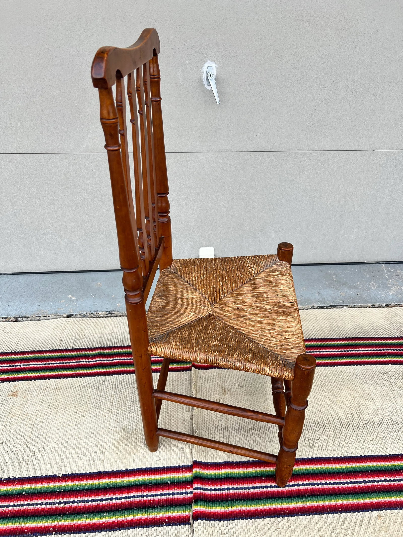 A Antique Country Bannister Back Side Chair, New England, Circa 1750's - 9